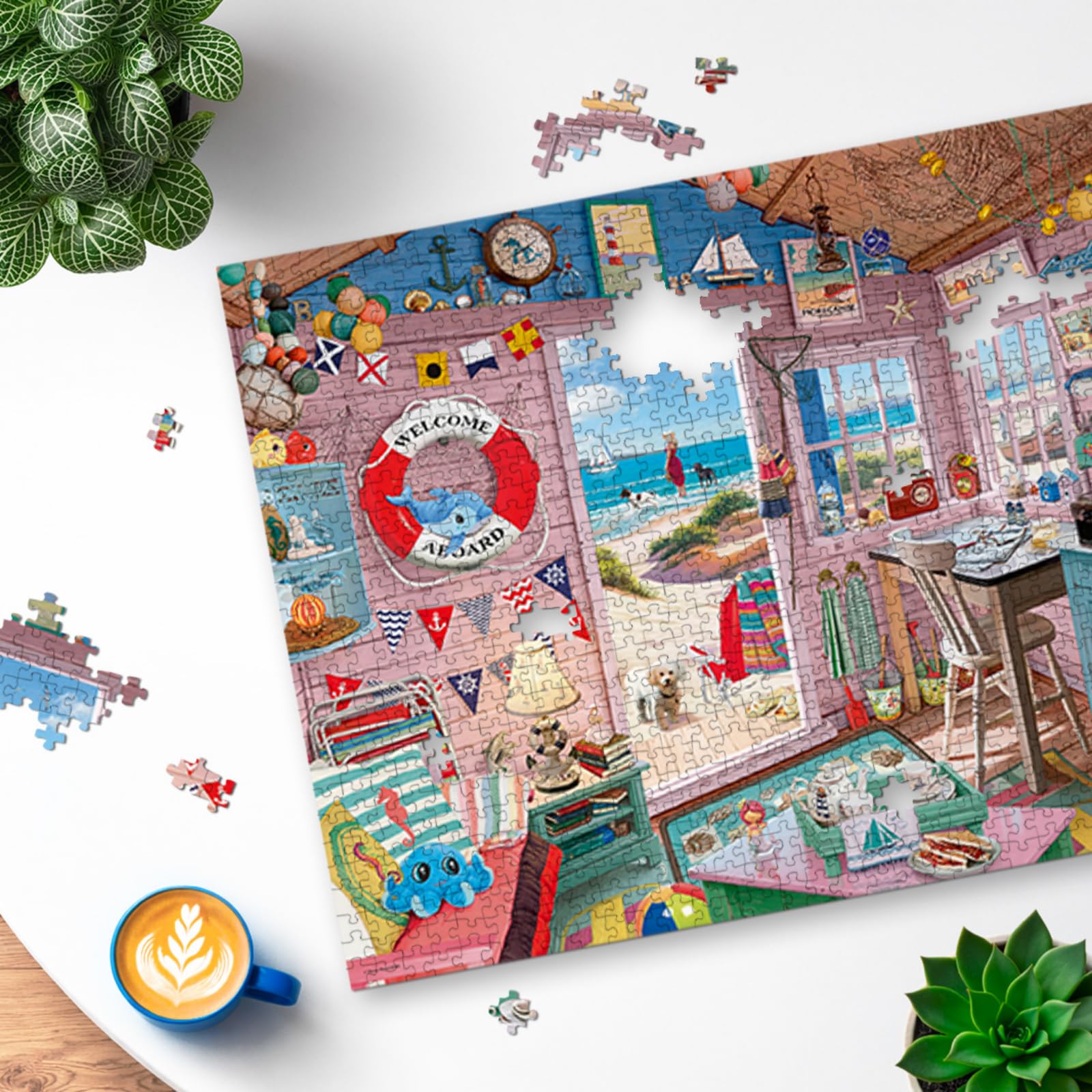 Ravensburger My Haven No 7 The Beach Hut 1000 Piece Jigsaw Puzzle for Adults 5