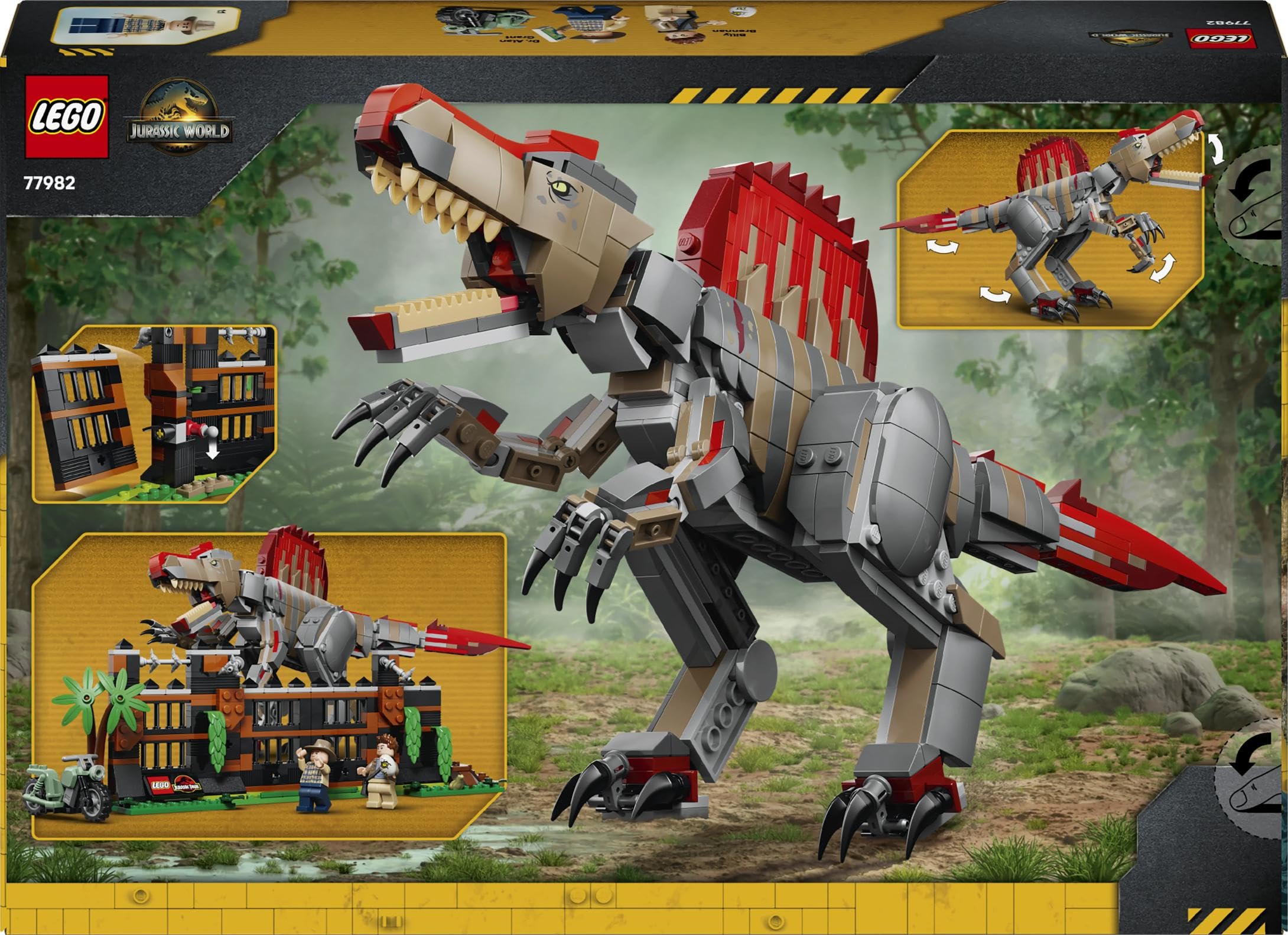 LEGO Jurassic World Spinosaurus Dinosaur Escape Building Set (Ages 9+) - Interactive Dinosaur Toy with Breakable Gate 6