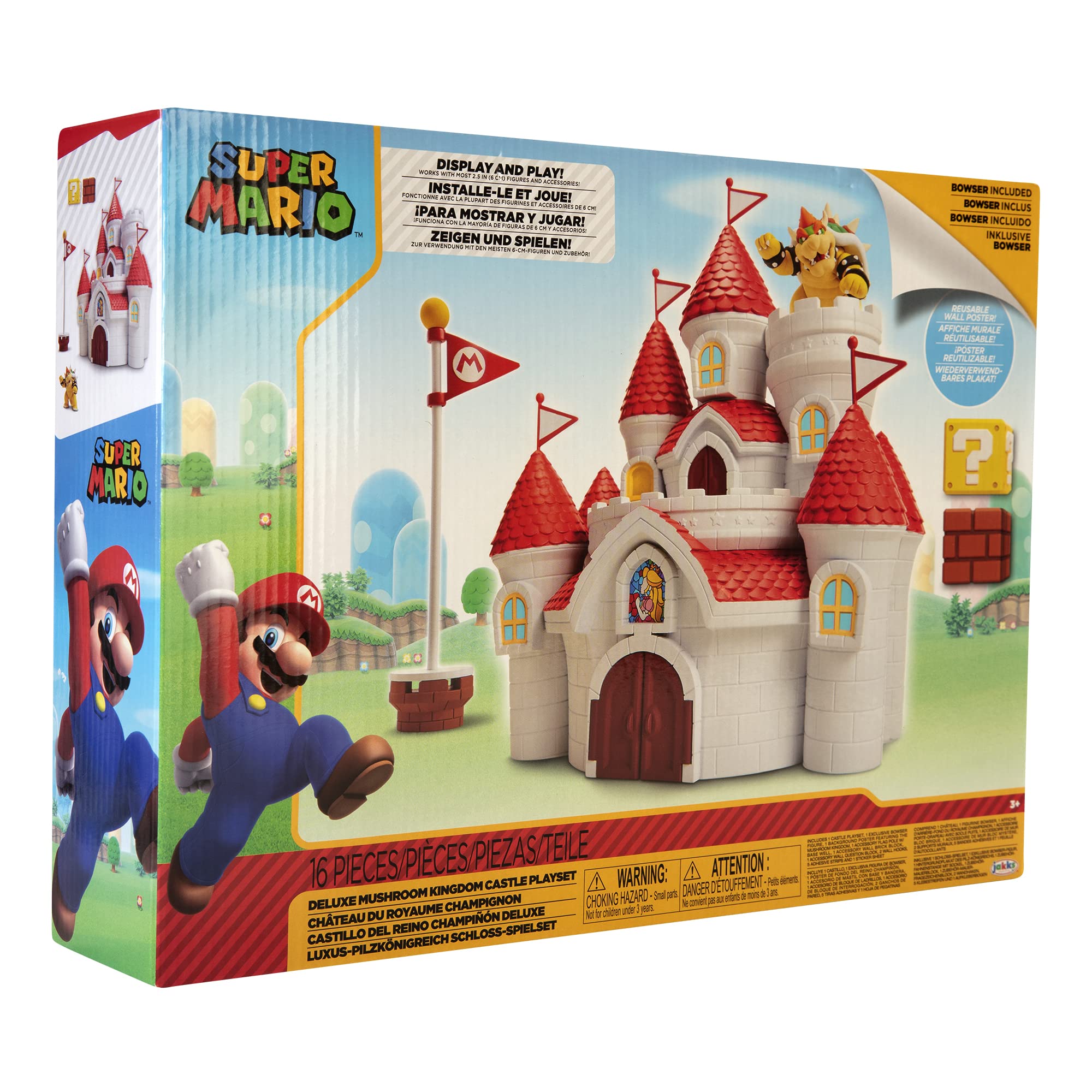 Nintendo Mushroom Kingdom Castle Playset by Jakks Pacific | Includes Exclusive 2.5' Bowser Figure | Ages 3+ 8