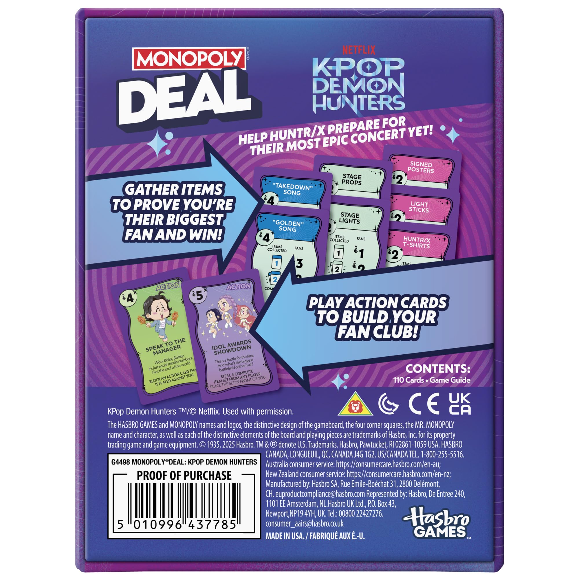 Hasbro Gaming Monopoly Deal: KPop Demon Hunters Card Game