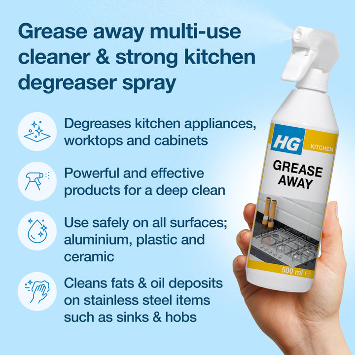 HG Grease Away - Kitchen Degreaser Spray for Fats & Oils, 500ml