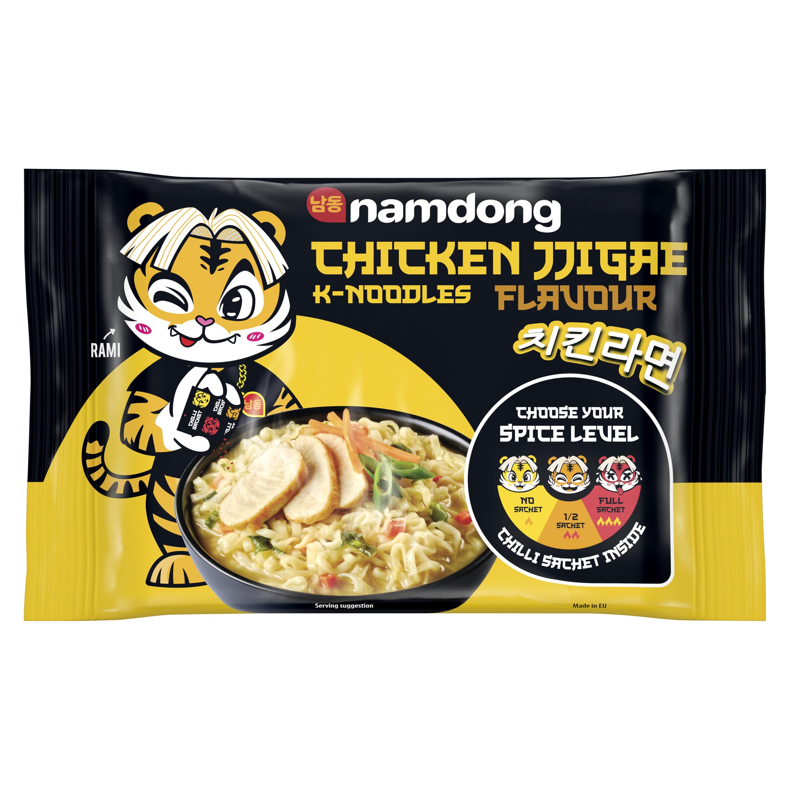 Namdong Chicken Jjigae Noodle Block - Korean-Style Instant Noodles with Adjustable Spice