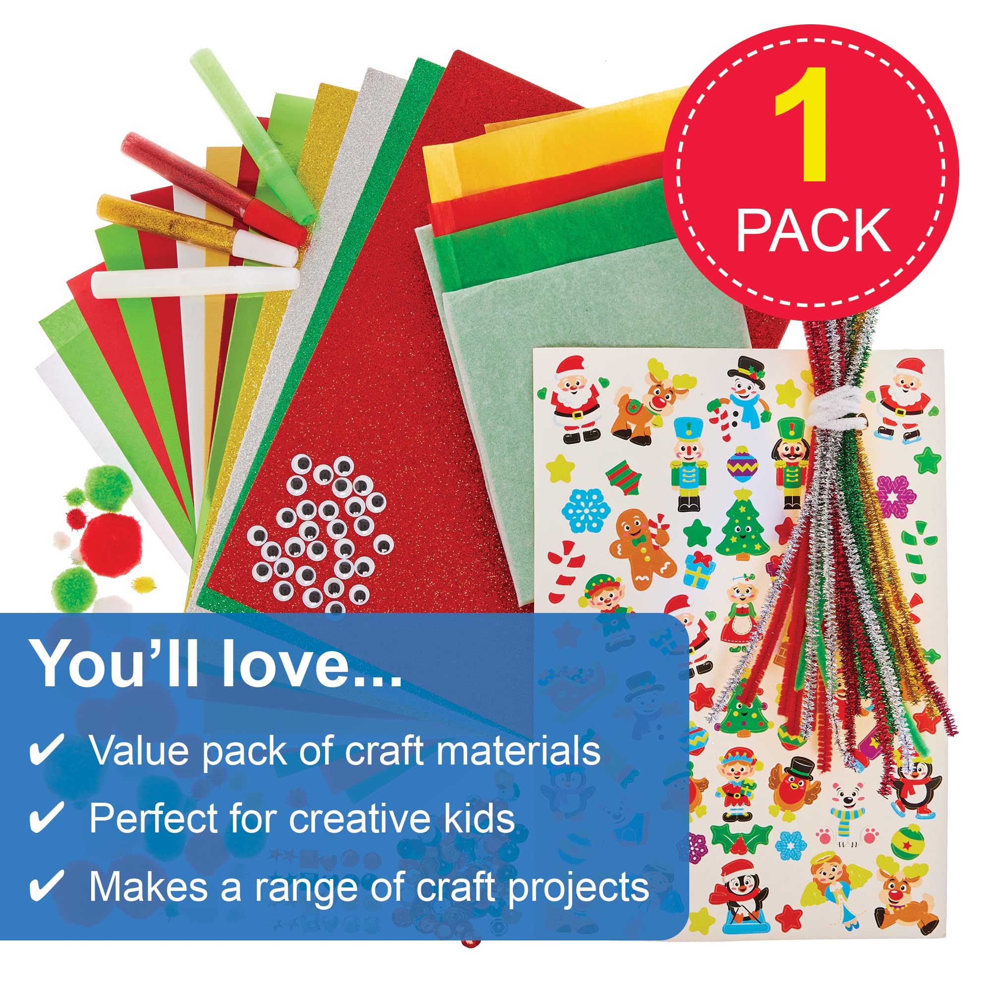 Baker Ross FX811 Christmas Bumper Craft Pack - Arts and Crafts Kit for Kids