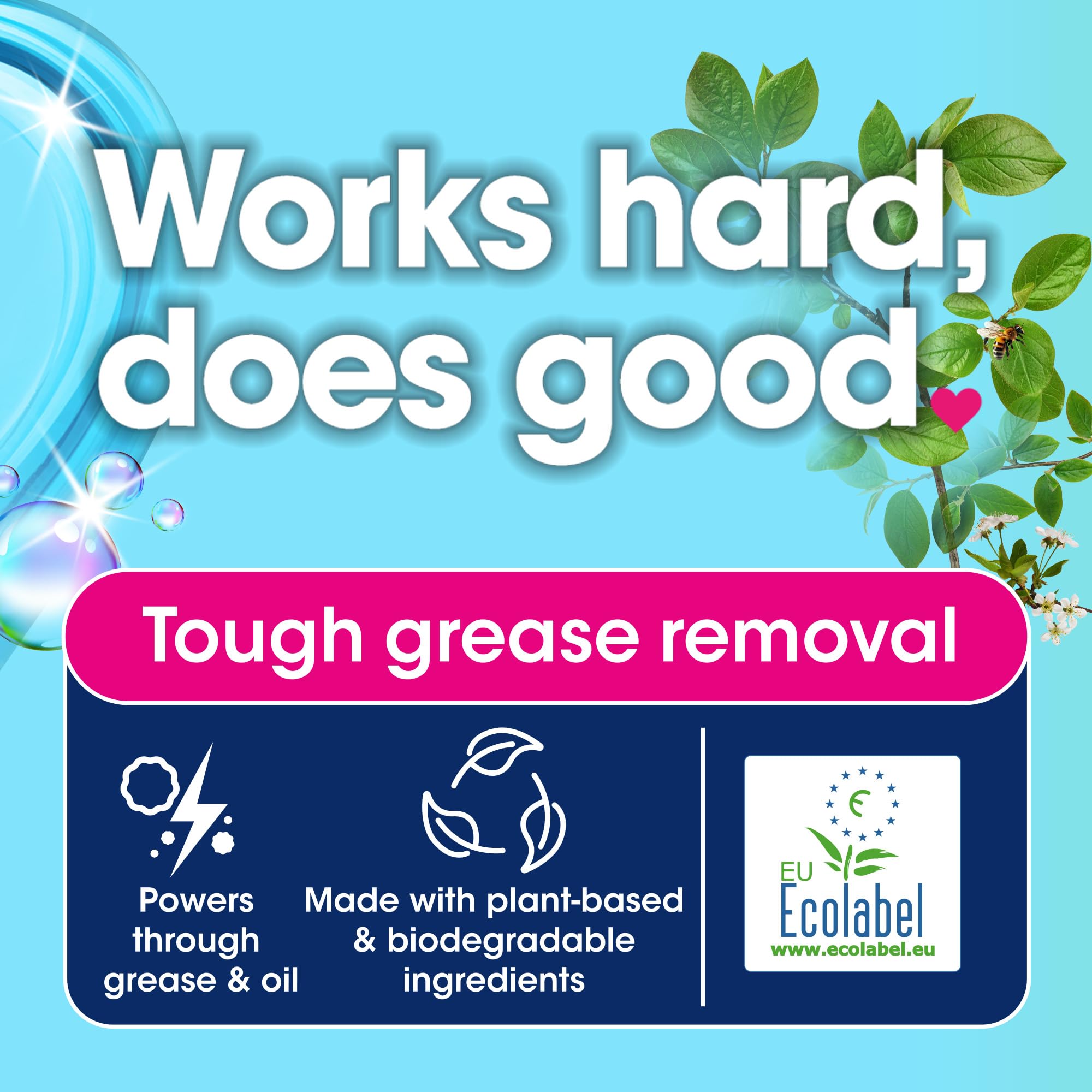 Ecozone PowerAction Kitchen Cleaner - Powerful Degreaser, 750ml | Plant-Based Formula | EU Ecolabel Certified
