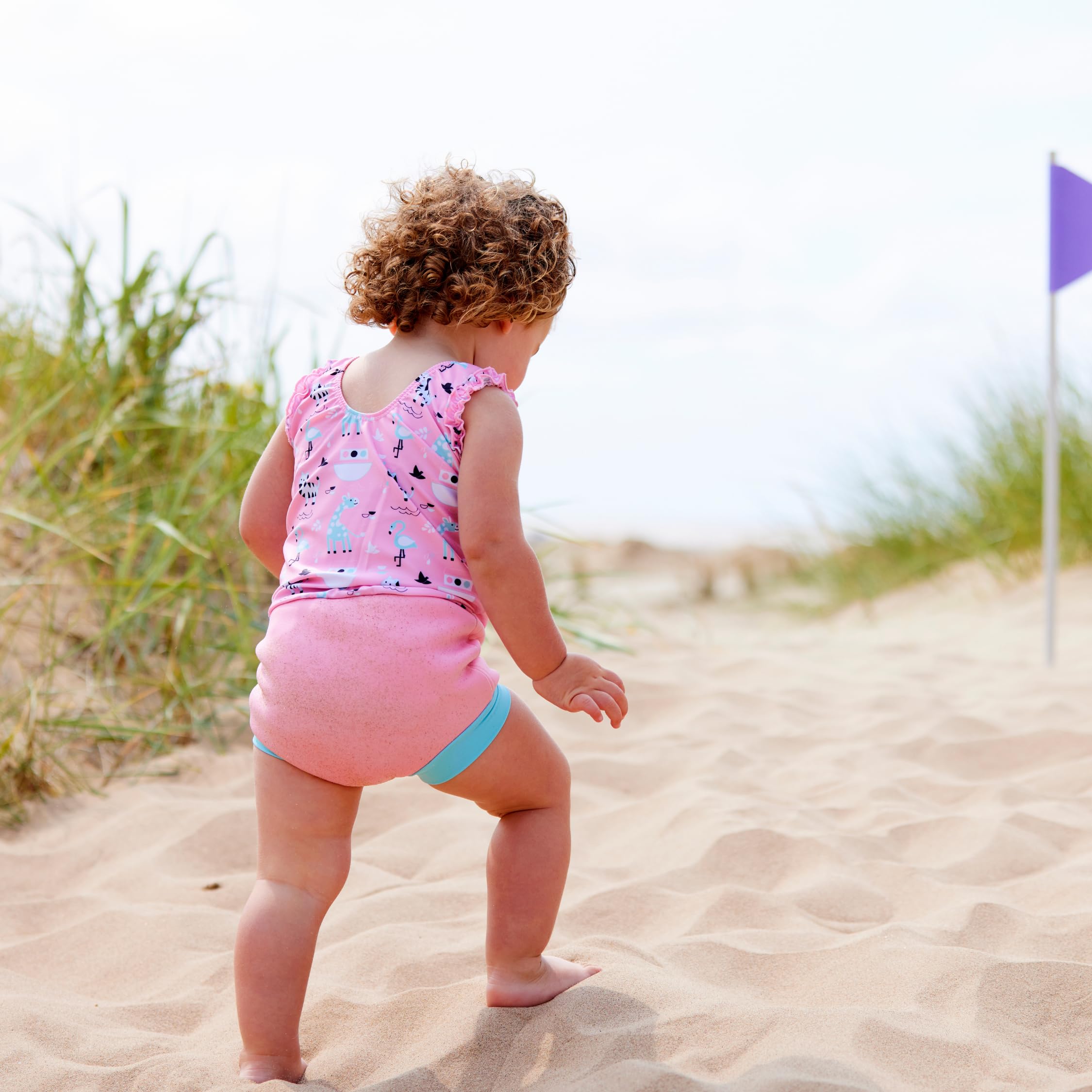 Splash About Happy Nappy Costume - Reusable Swim Nappy, UPF50+, Nina's Ark | 6-14 Months 6