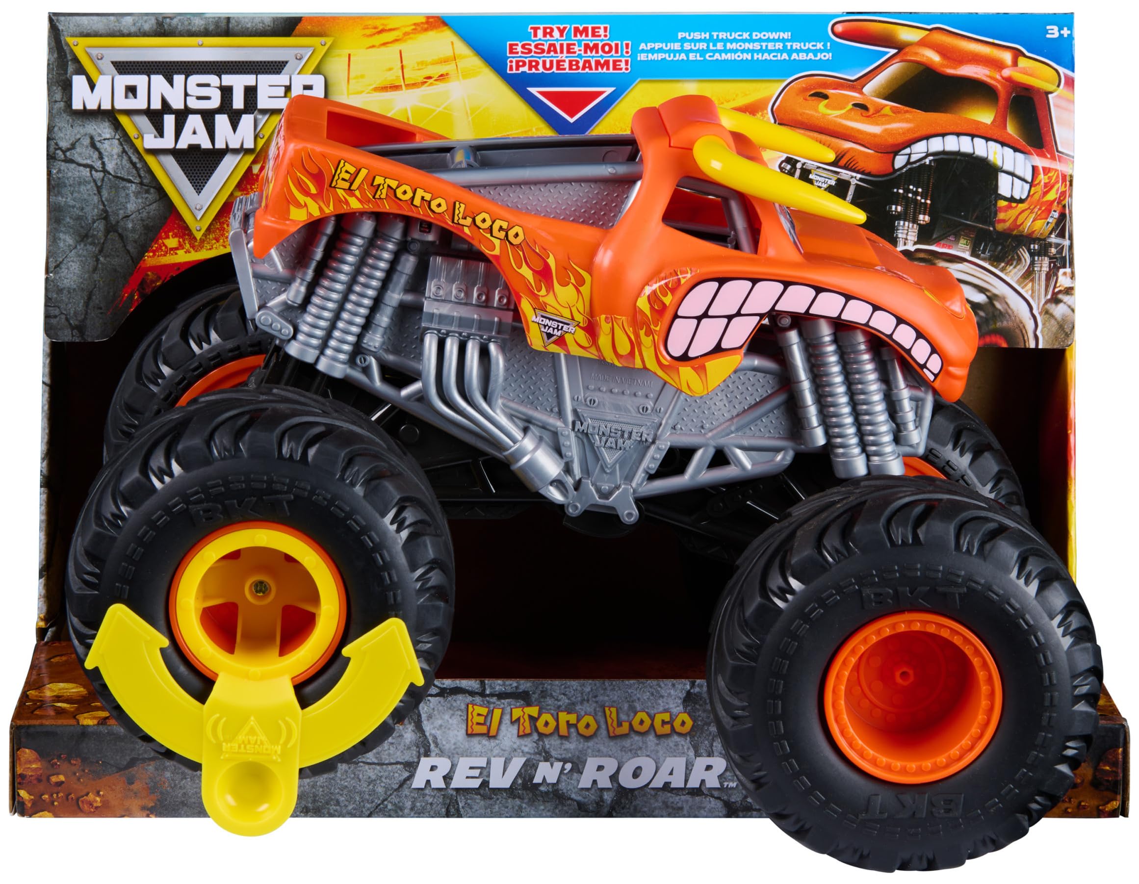 Monster Jam Rev ‘N Roar El Toro Loco 1:15 Scale Monster Truck with Sound Effects | 4WD