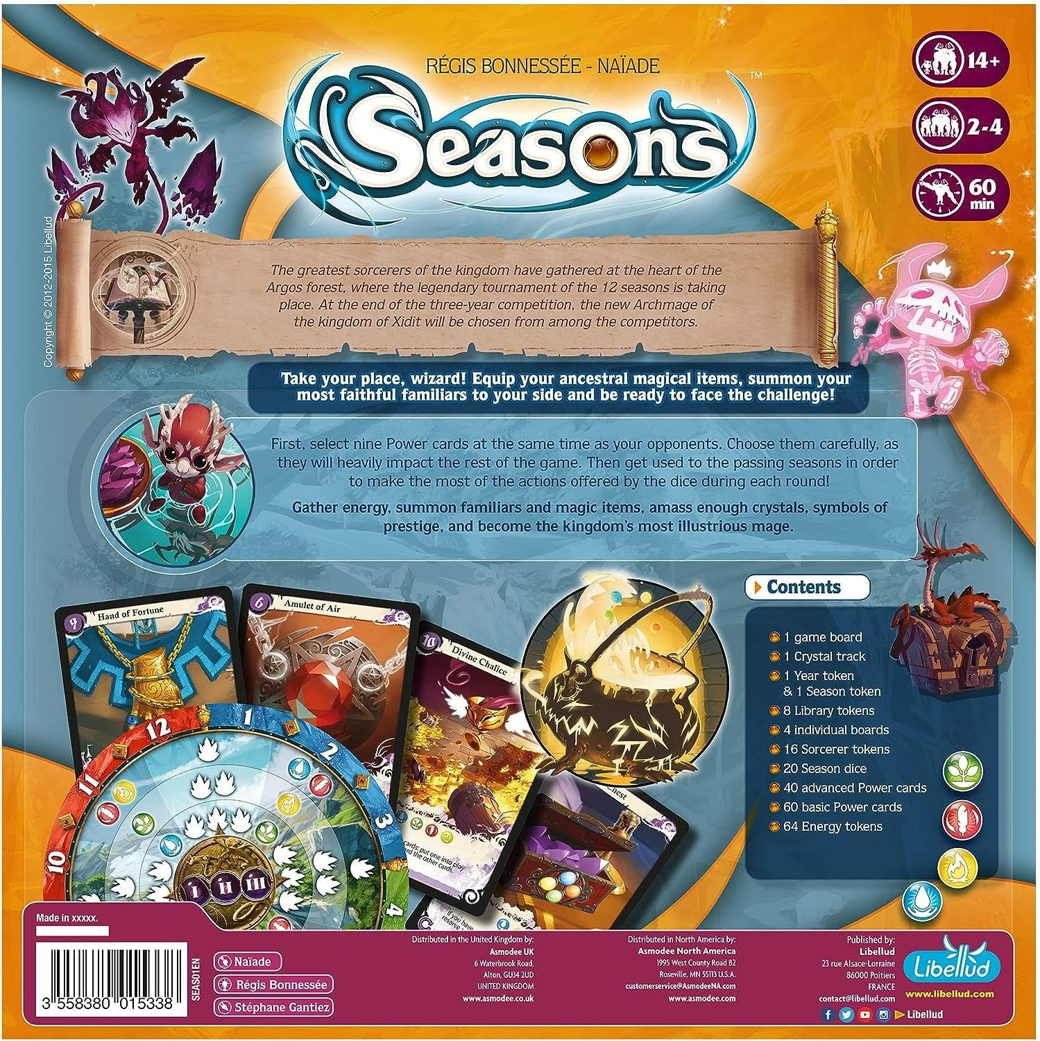 Libellud Seasons Board Game | Strategy Card & Dice Game | 2-4 Players | 60 Min Playtime | Ages 14+