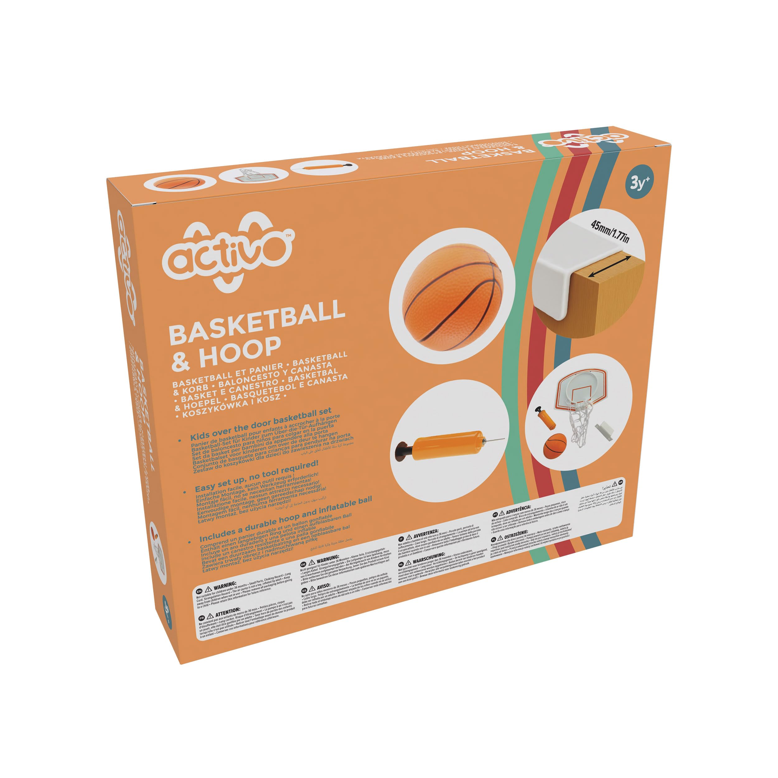 Mookie Activo Kids Indoor Basketball Hoop Set with Ball | Easy Setup | Develops Coordination 6