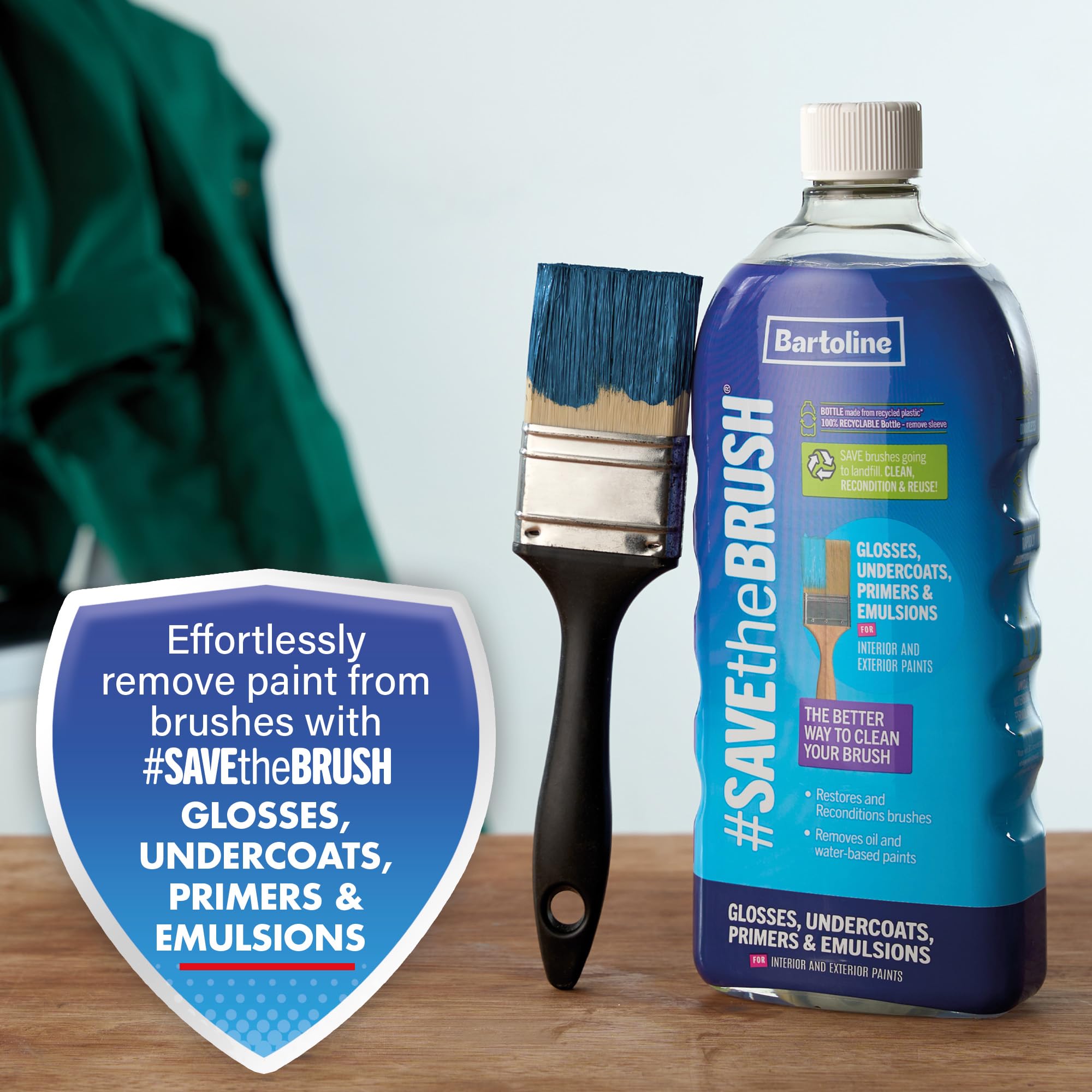 Bartoline Save the Brush Cleaner - White Spirit Alternative for Emulsions & Primers | 1L Liquid 2