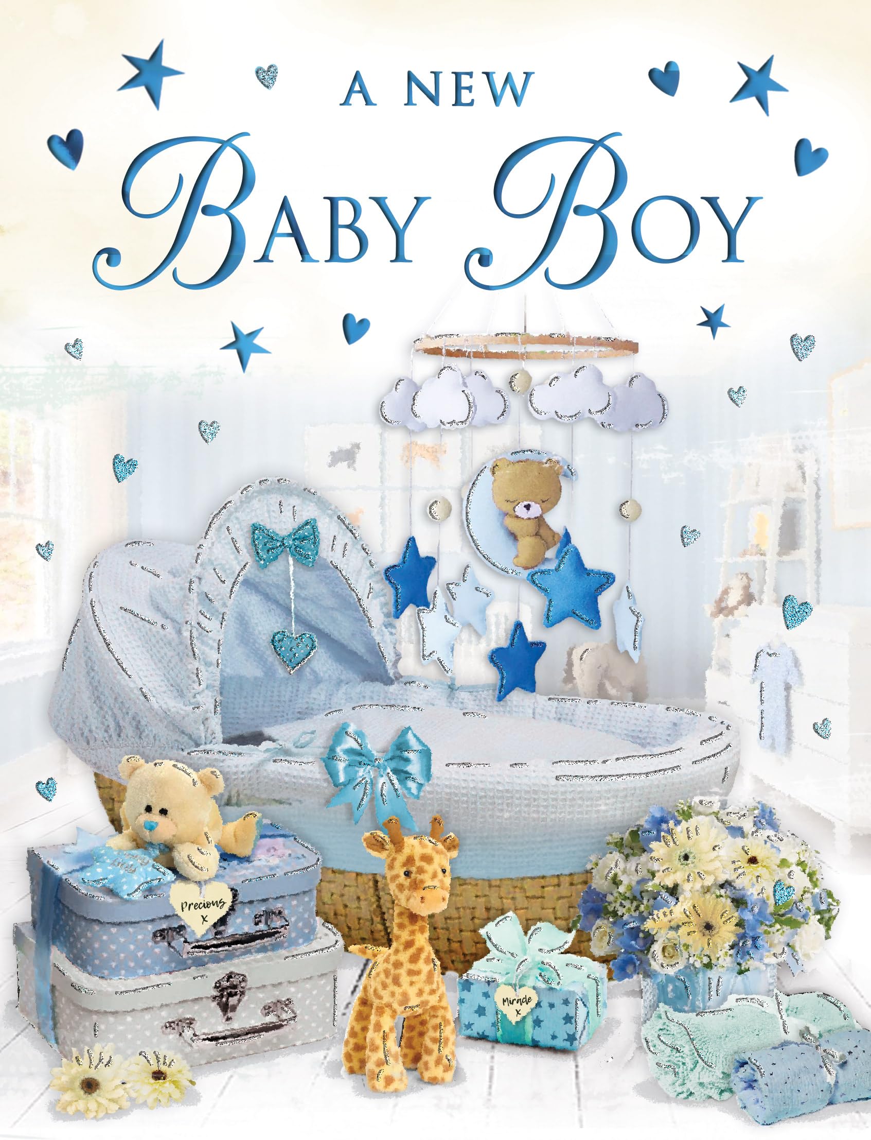 Regal Publishing Baby Boy Greeting Card with Envelope | 8 x 6 inches | Cot Description 1
