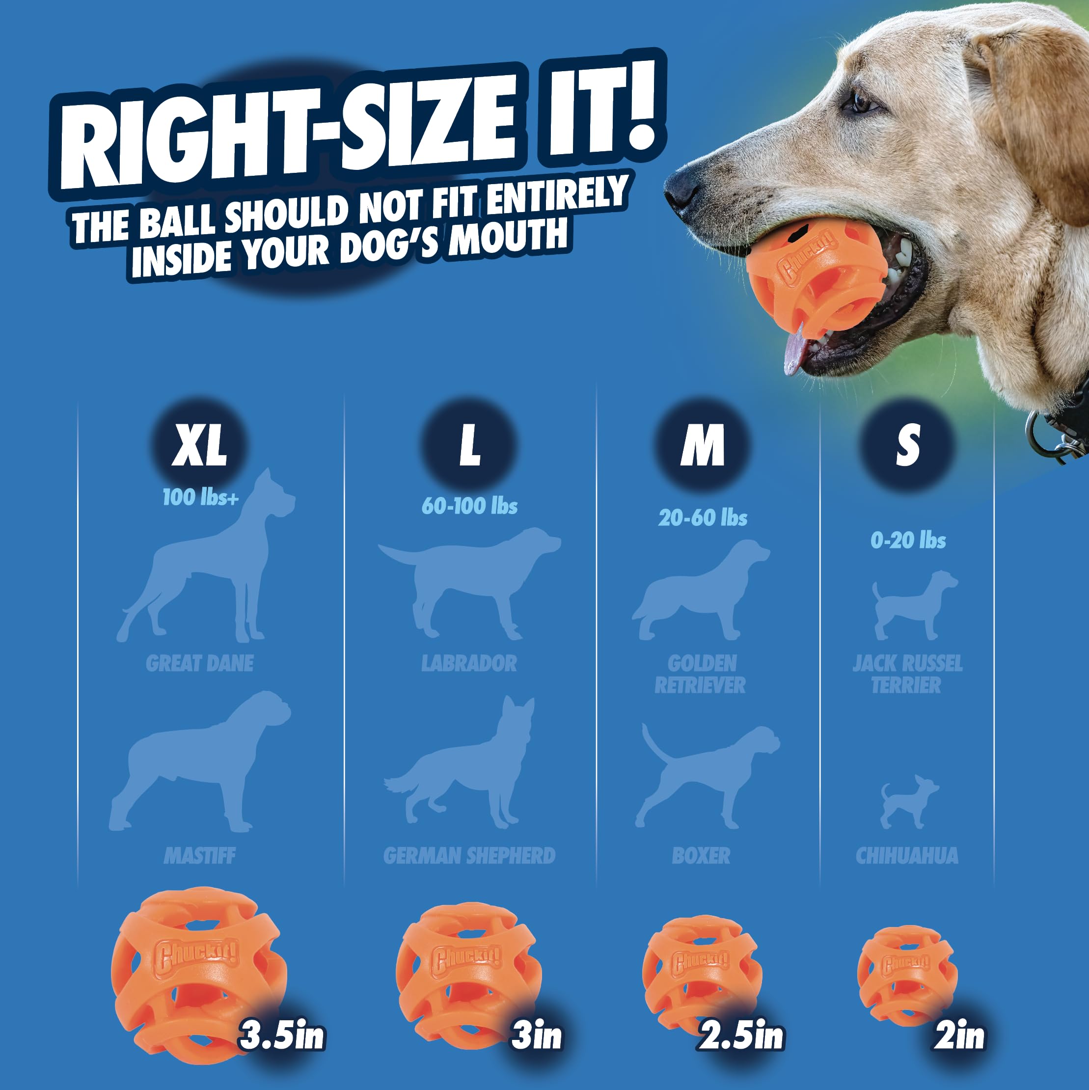 Chuckit! Air Fetch Dog Ball - Lightweight Rubber Toy | XL Size (9.1cm) | Launcher Compatible 4