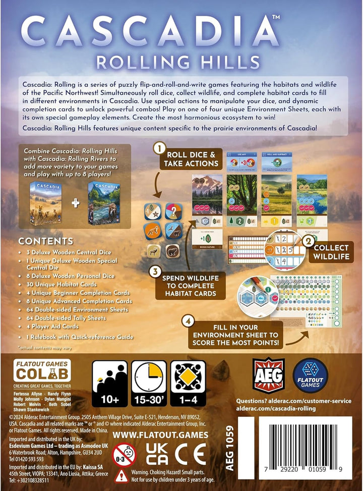 AEG Cascadia Rolling Hills Roll & Write Dice Game Expansion