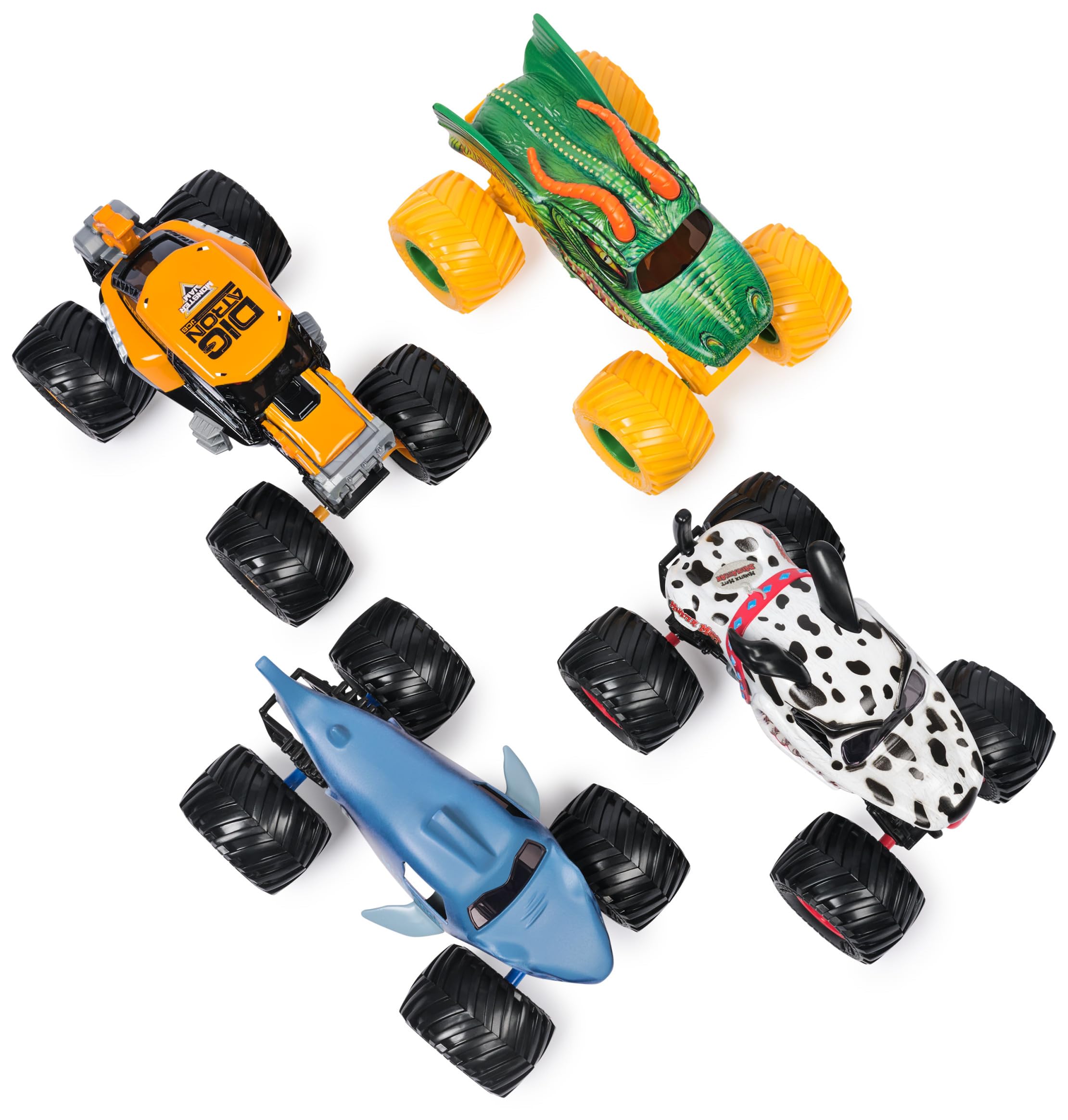 Monster Jam Dalmatian 1:24 Scale Die-Cast Monster Truck | Working Suspension | Rubber BKT Tires 4