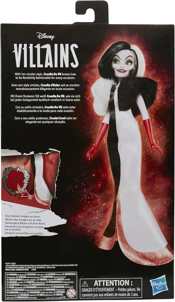 Disney Princess Villains Cruella De Vil Fashion Doll - Includes Accessories & Removable Outfit, Ages 5+