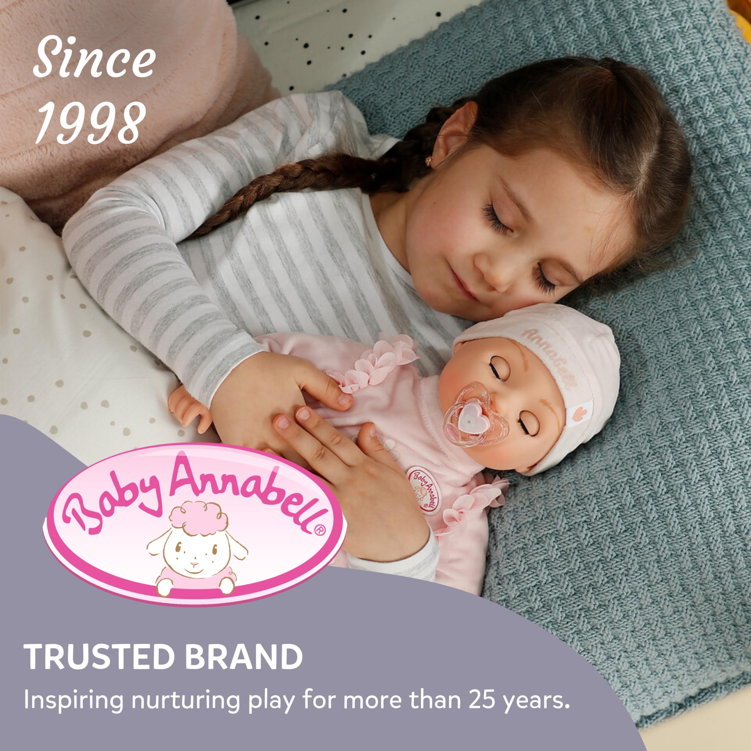 Baby Annabell Sleeping Bag - Pink Floral Design | Fits 36cm & 43cm Dolls | Ages 3+ 6