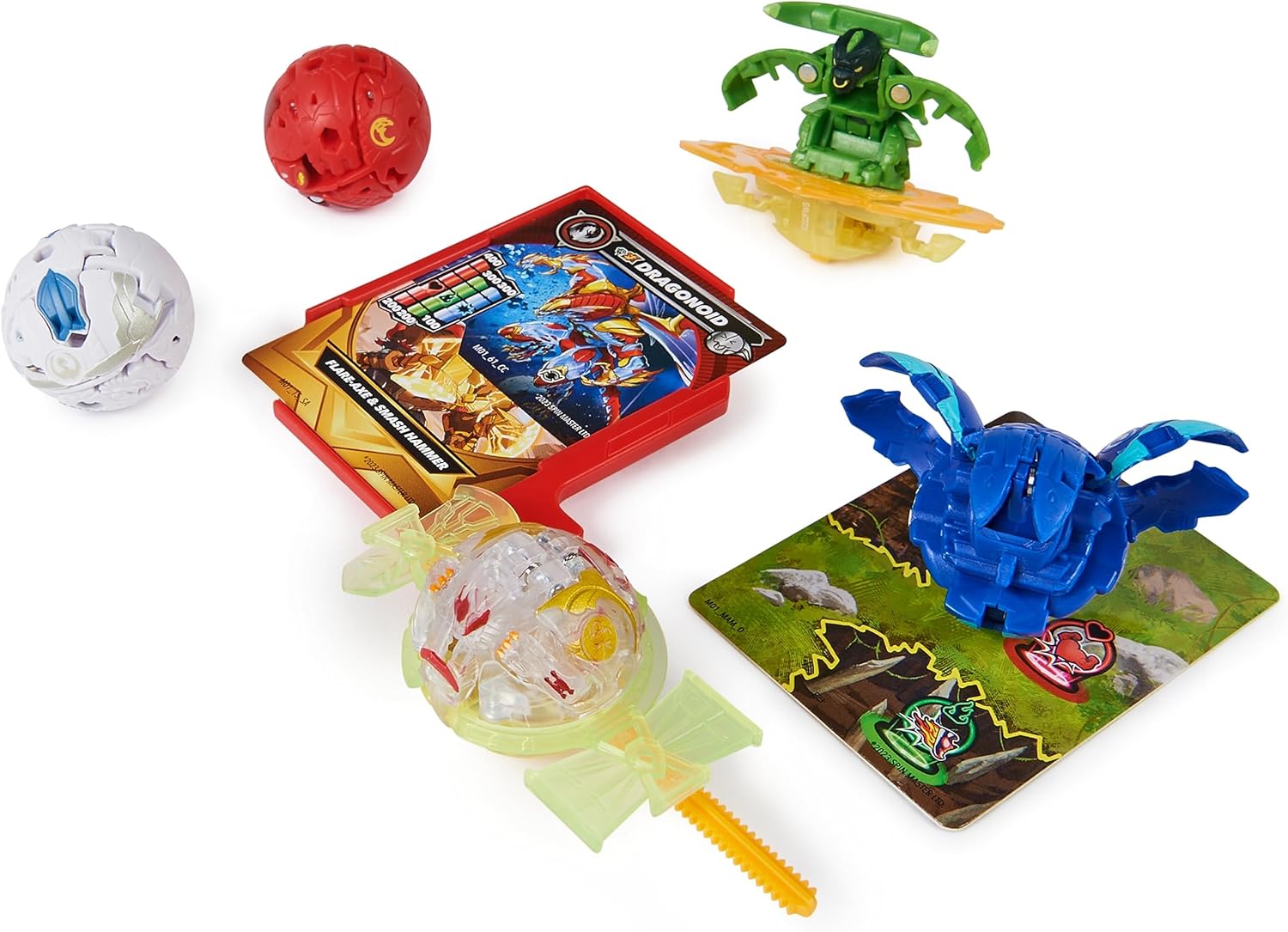 BAKUGAN Battle 5-Pack - Spinning Attack with Core Bakugan, Cards & XL Rip Cord