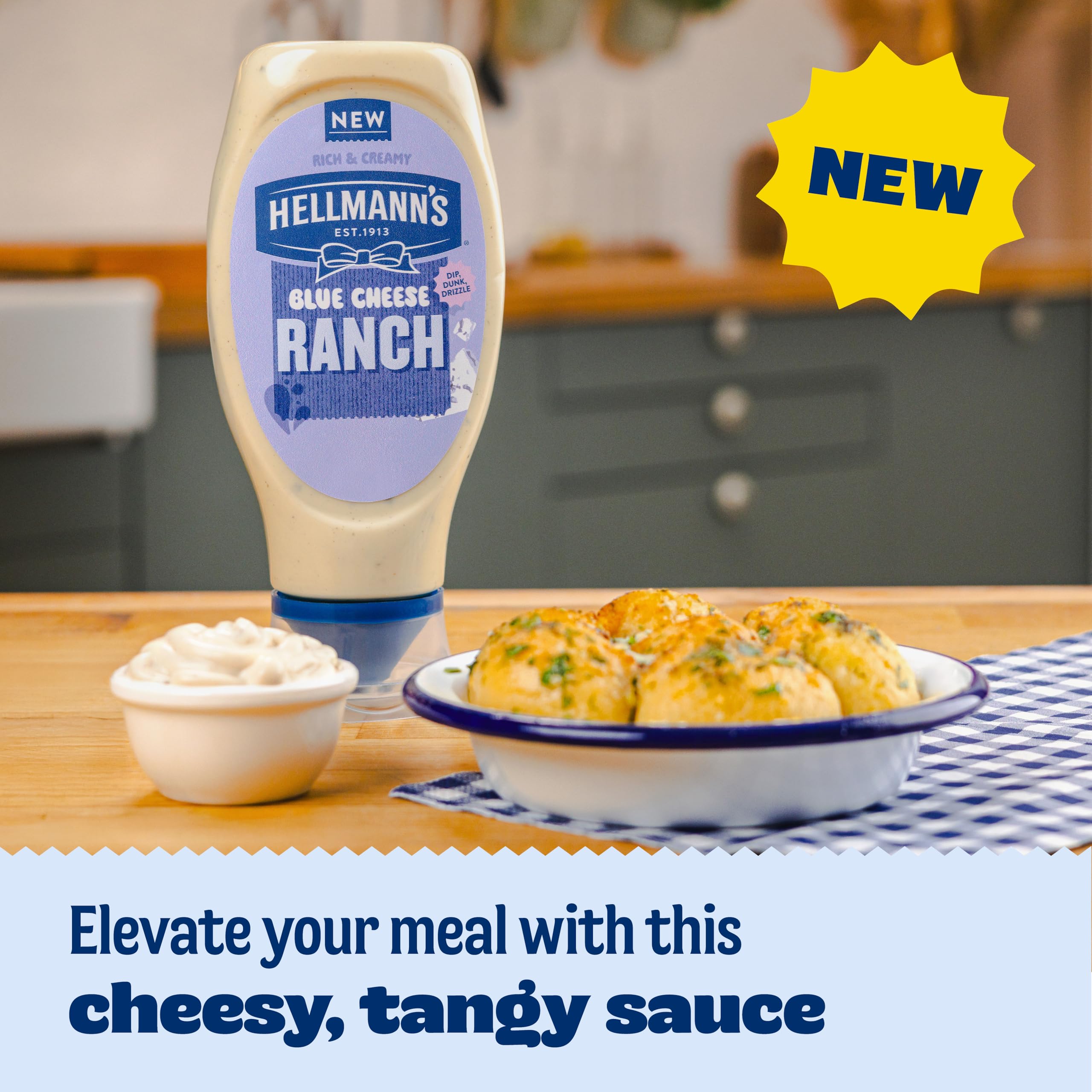 Hellmann's Blue Cheese Ranch Sauce with Buttermilk for Dipping and Drizzling | 430 ml Bottle | Gluten Free 4