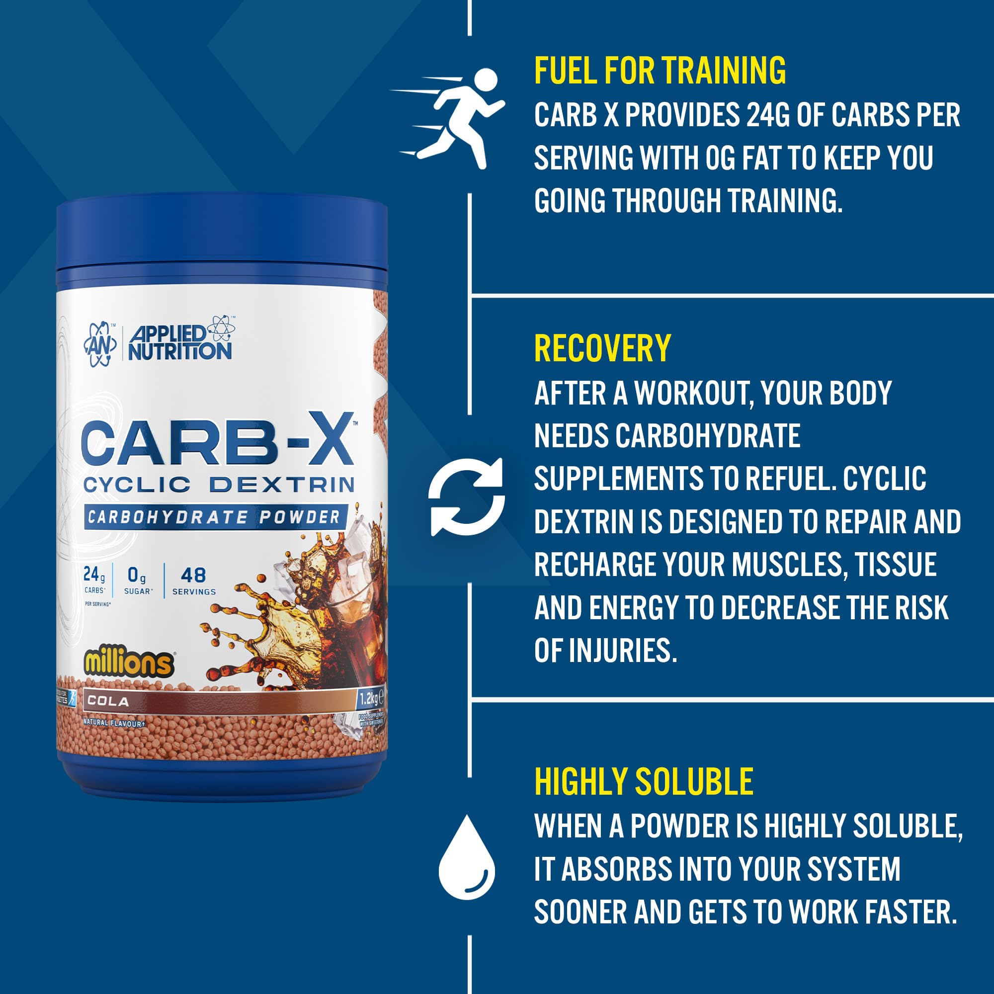 Applied Nutrition Carb-X Carbohydrate Powder - Energy Management | 1200g | Vegan 3
