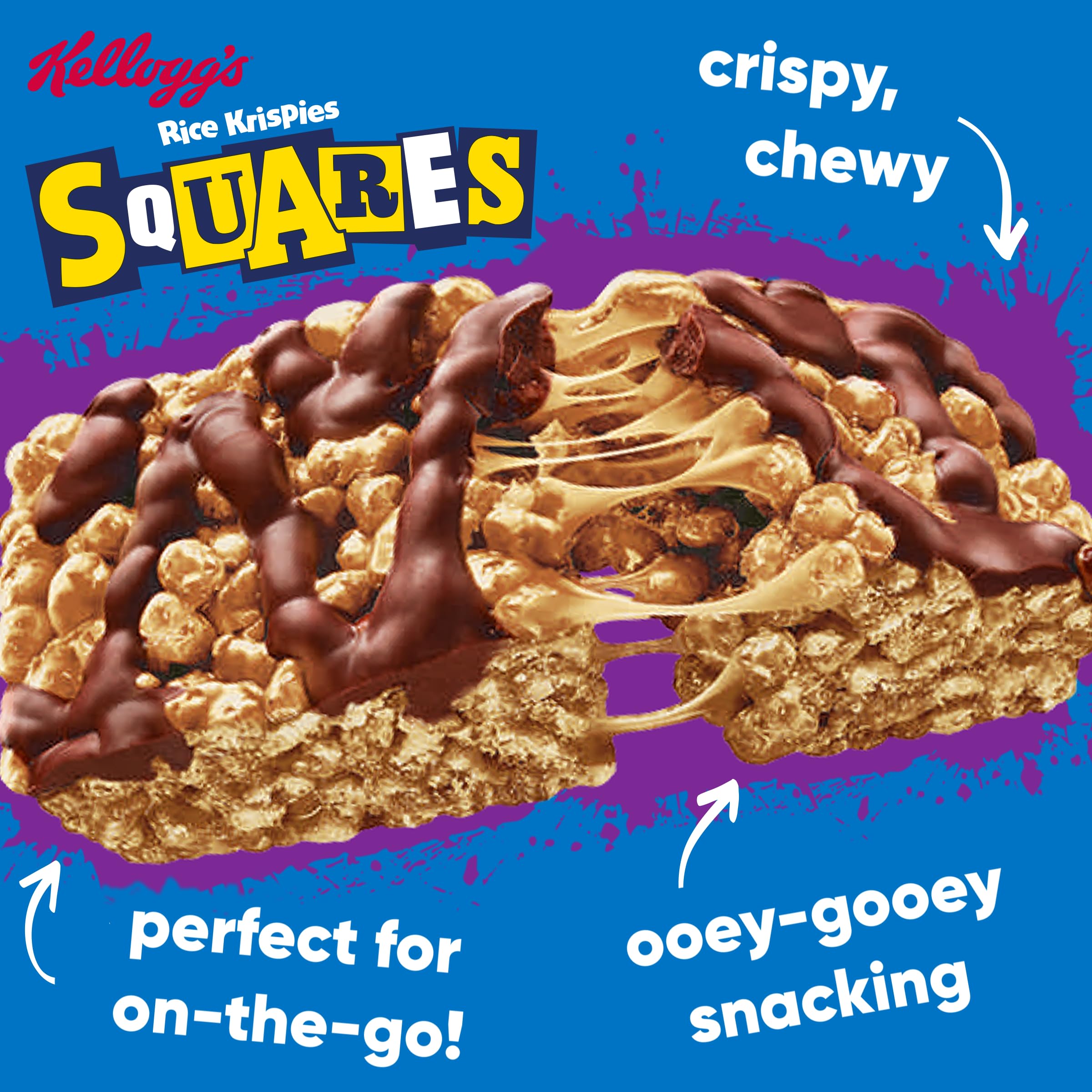 Rice Krispies Squares Honeycomb & Chocolate Cereal Bars - 8 Bars (Pack of 2) 2