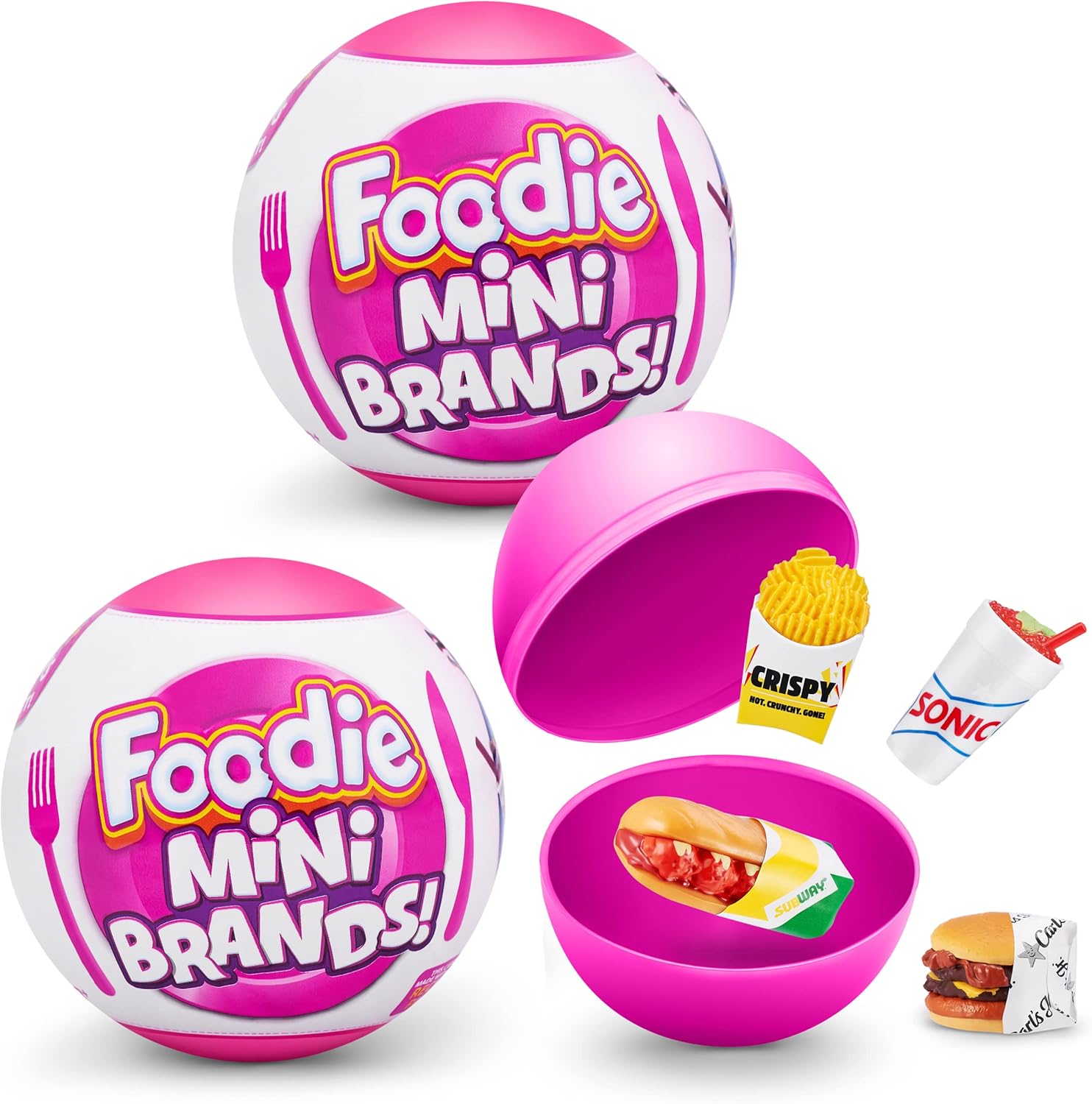 Mini Brands 5 Surprise Foodie 2 Pack - Mystery Capsule with Real Miniature Fast Food Collectibles