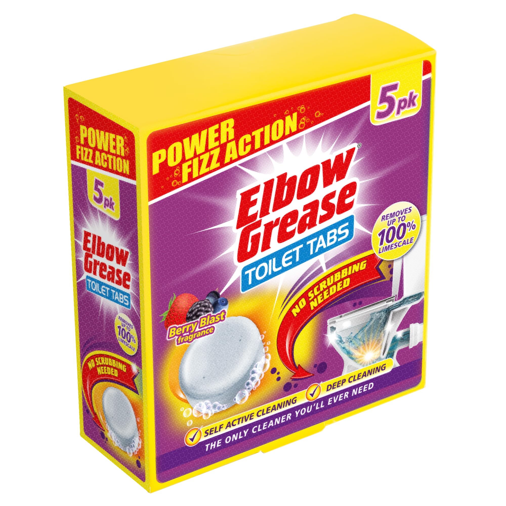 Elbow Grease Toilet Cleaner Tabs - Berry Blast | Removes 100% Limescale | 5 Count 1