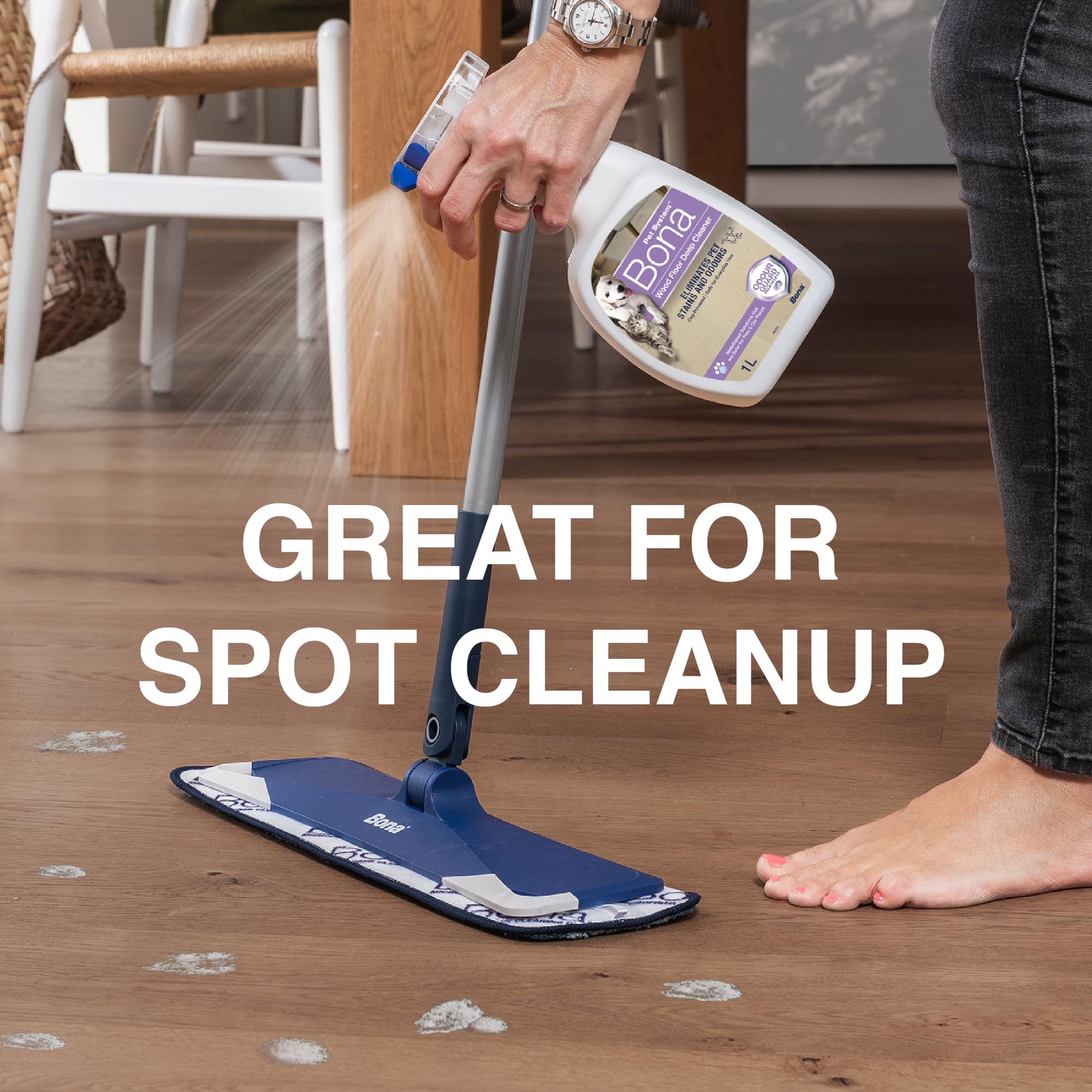 Bona Pet Wood Floor Deep Cleaner - Pet Stain & Odour Neutralizer | Residue Free | 1 Litre 4