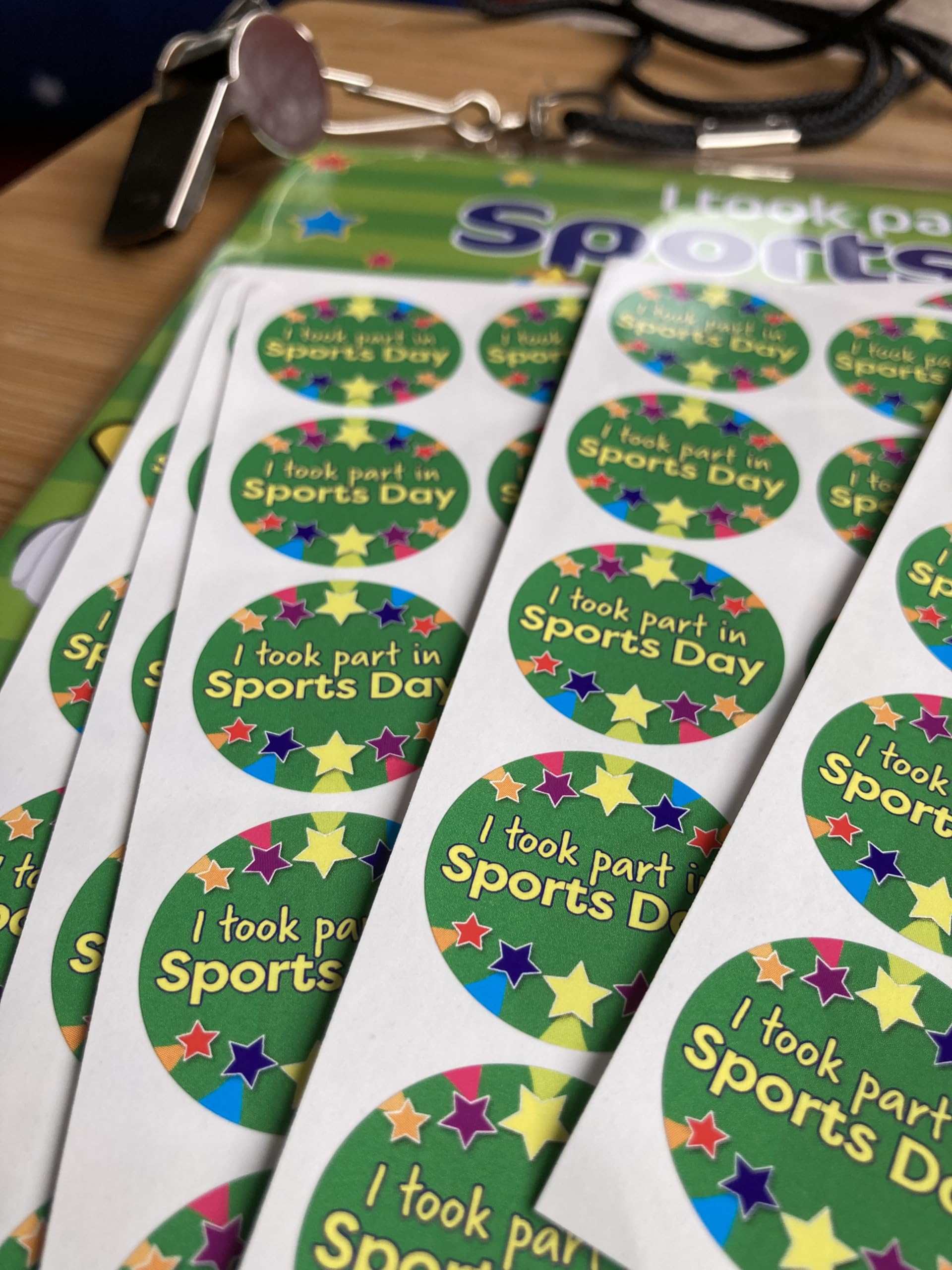 SuperStickers 'I Took Part In Sports Day' All-Purpose Labels - 125 Pack, 28mm Round