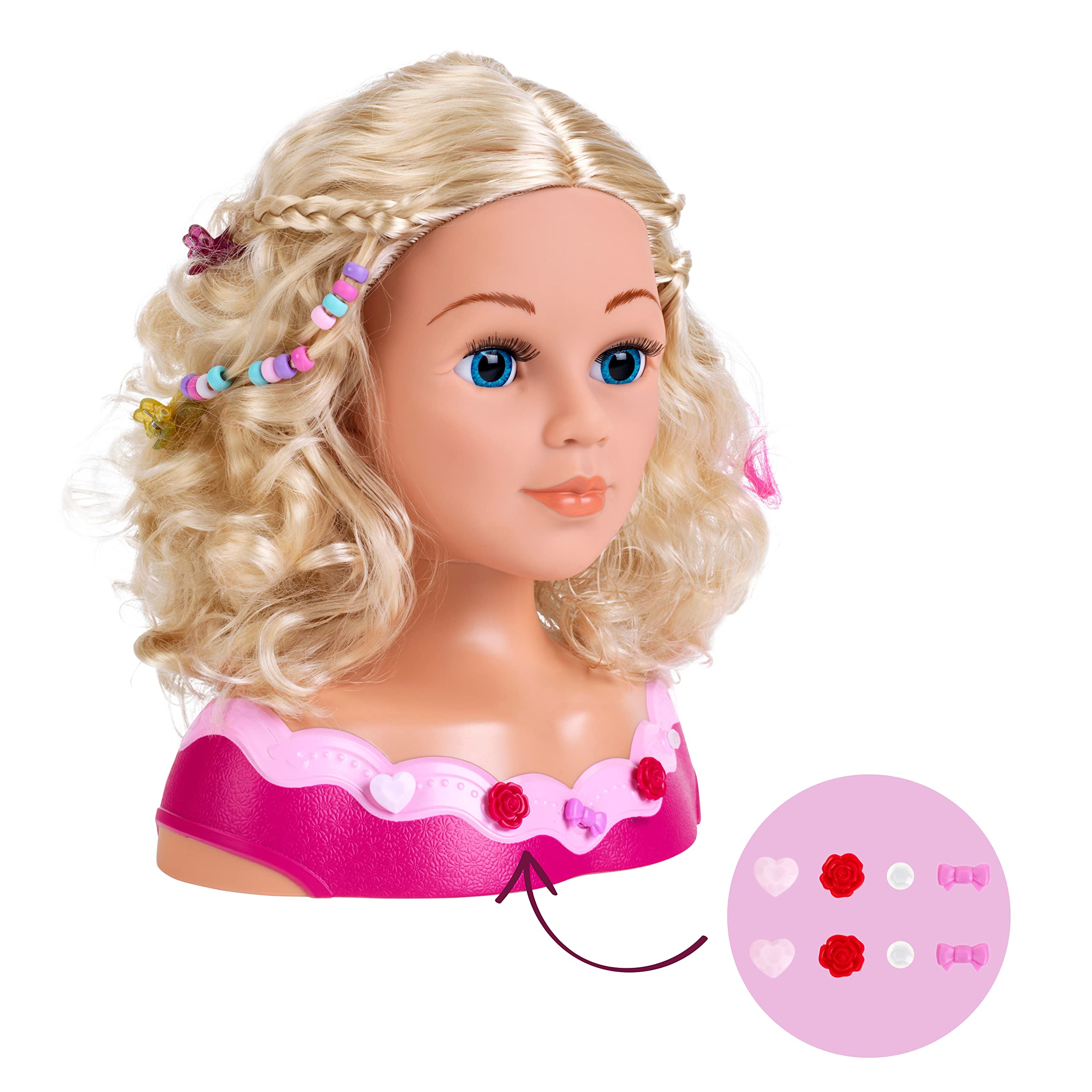 Theo Klein Princess Coralie Emma Styling Head - Washable Hair | Includes Cosmetics | Ages 3+ 6