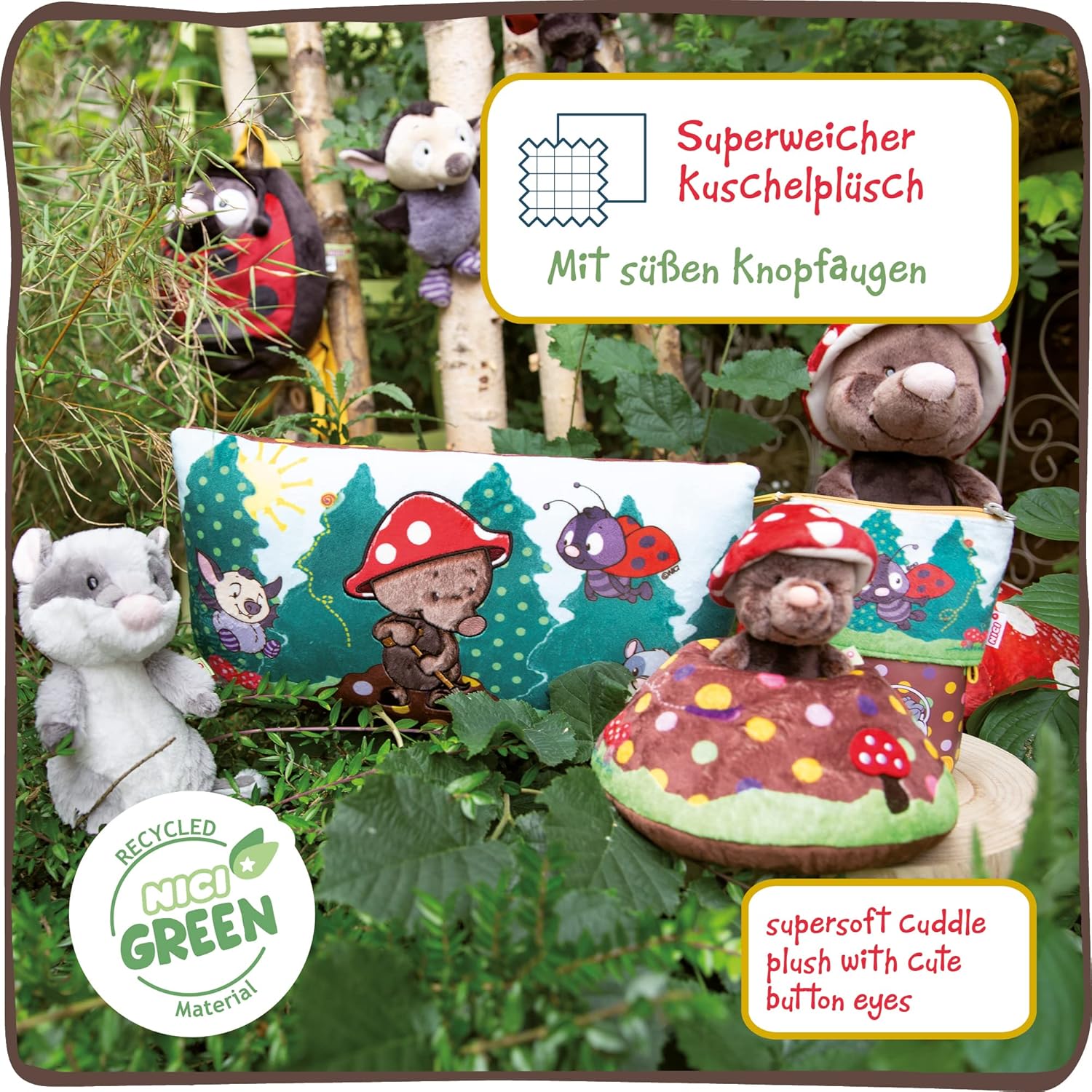 NICI Monimole Soft Toy 18 cm - Cuddly Plush for Kids & Adults 7