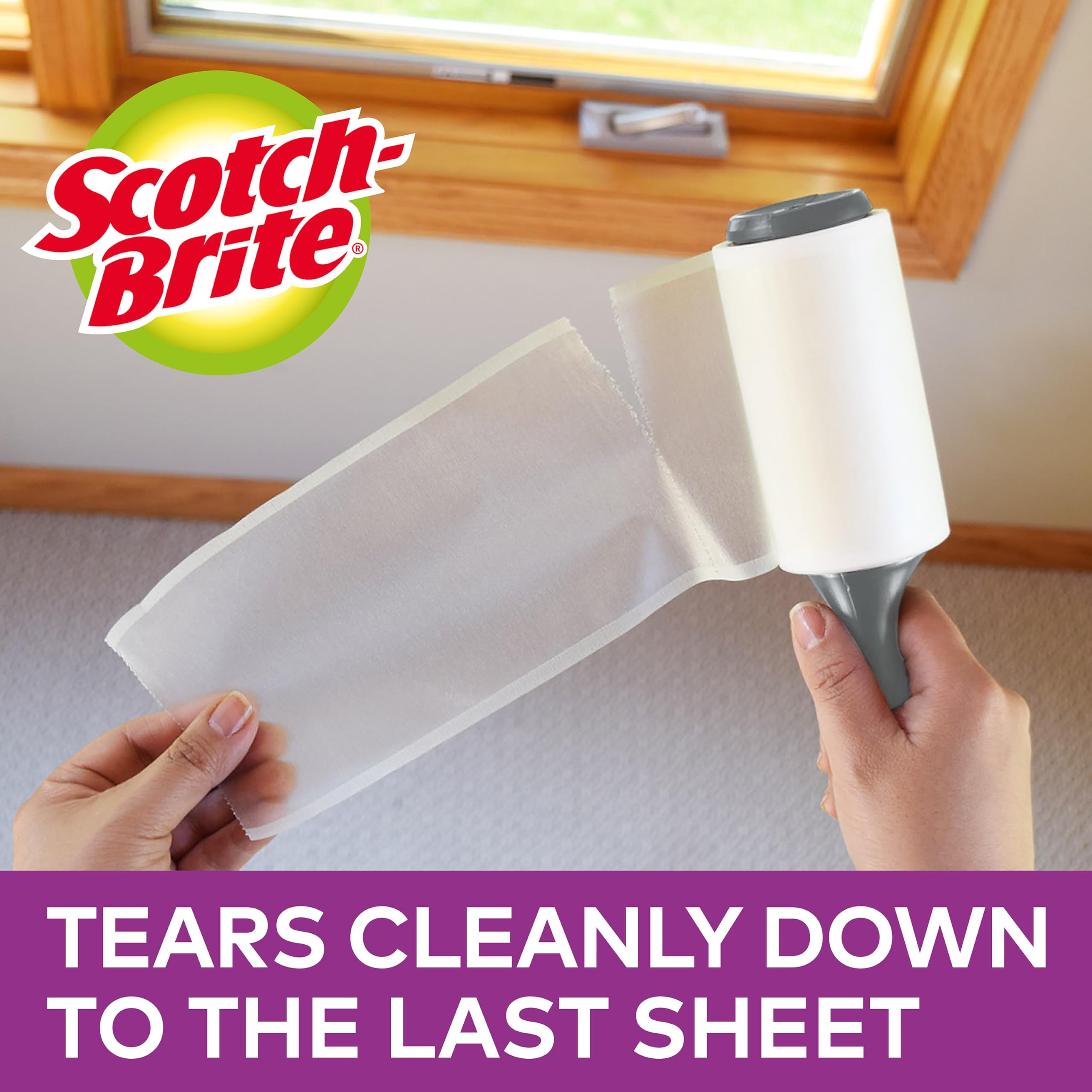 Scotch-Brite Pet Hair Removal Roller - 48 Sheets for Pet Hair | Ergonomic Handle 5