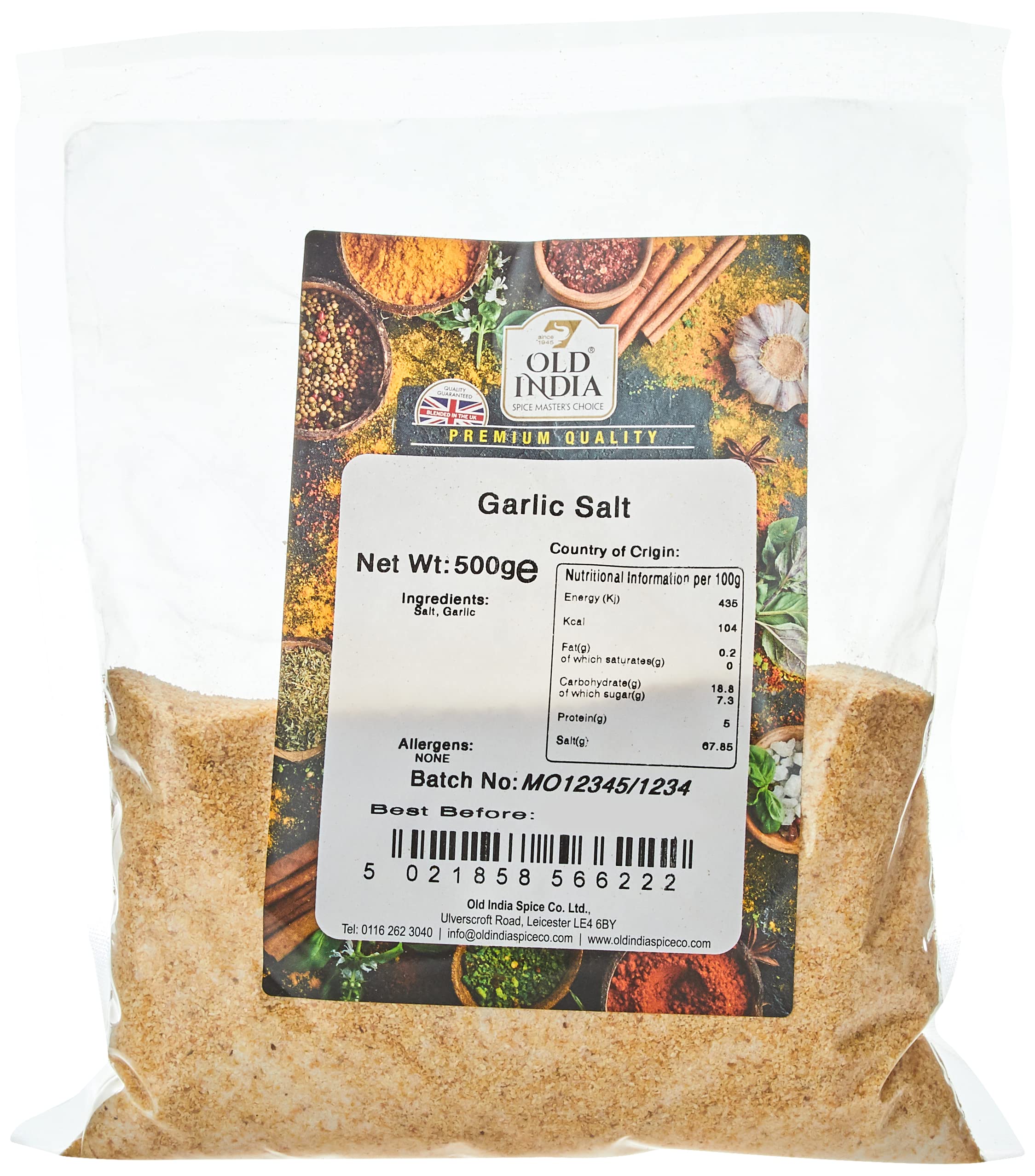 Old India Garlic Salt - 100% Natural Flavor Enhancer | 500g Bag 1