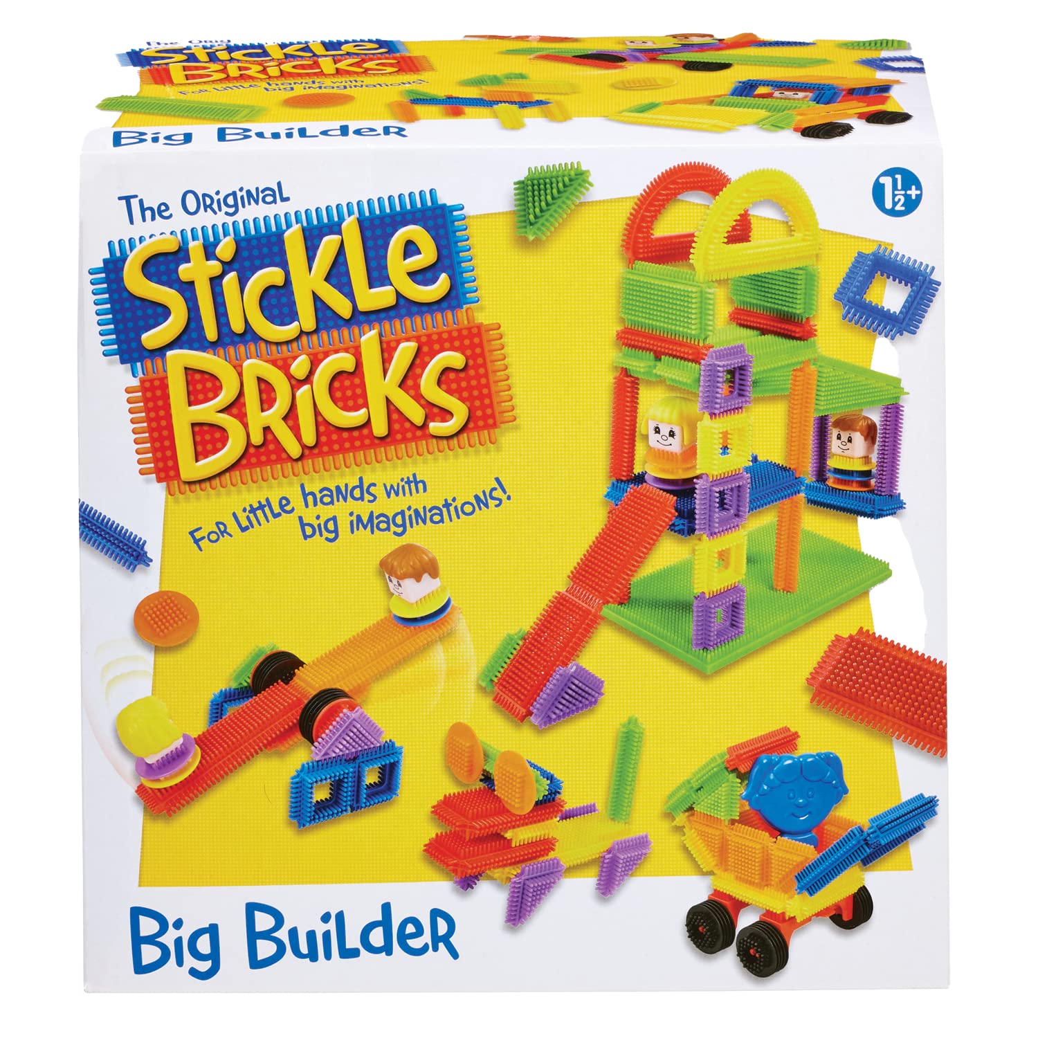 Stickle Bricks Big Builder Construction Set - Over 125 Pieces for Toddlers 18 Months+ 12