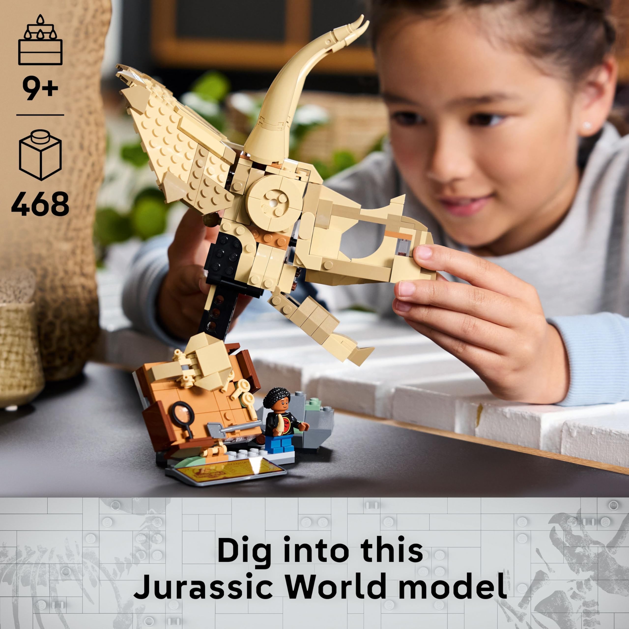LEGO Jurassic World Dinosaur Fossils: Triceratops Skull Model 76969 Building Set for Ages 9+