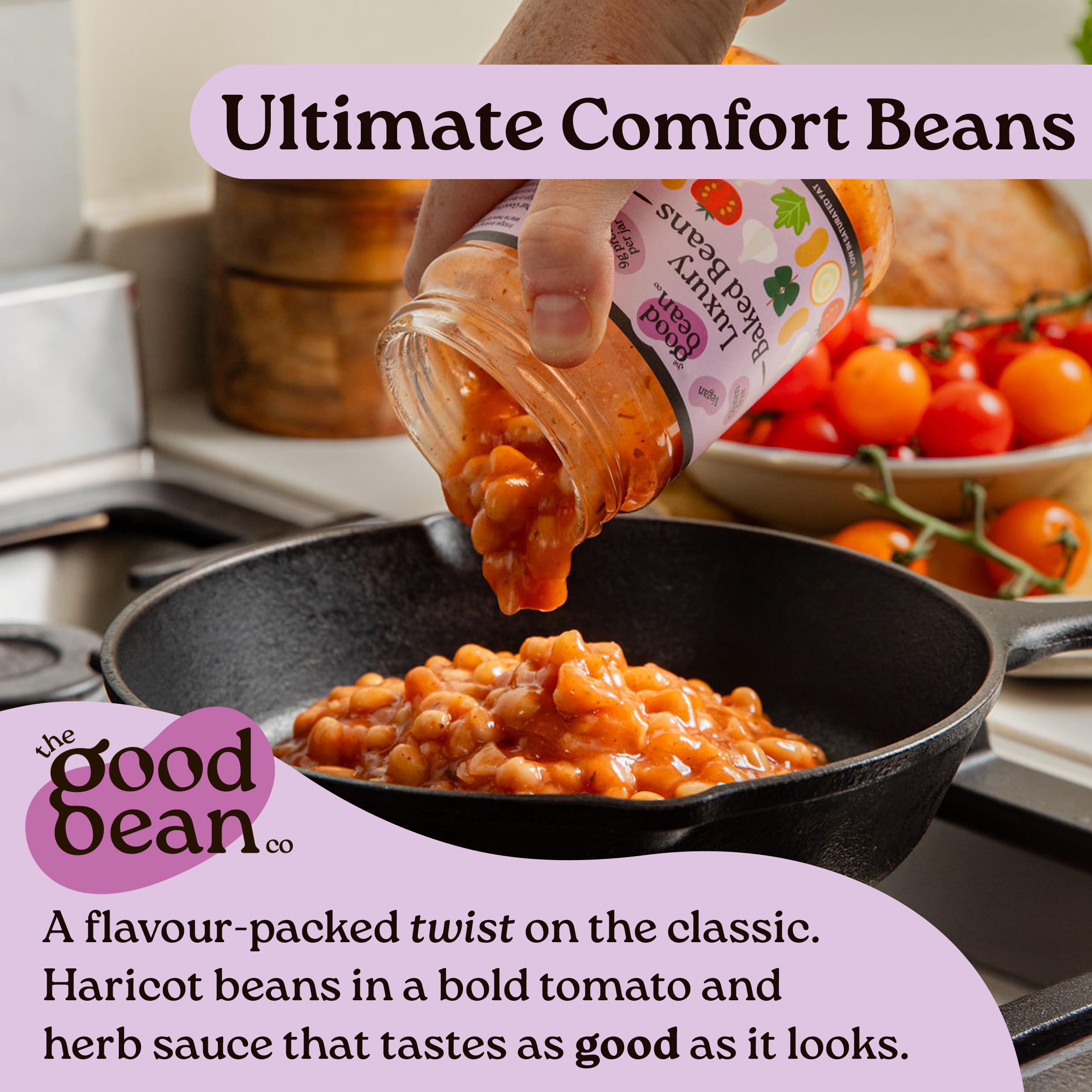 The Good Bean Co - Luxury Baked Beans Haricot Beans in Tomato Sauce 350g 5