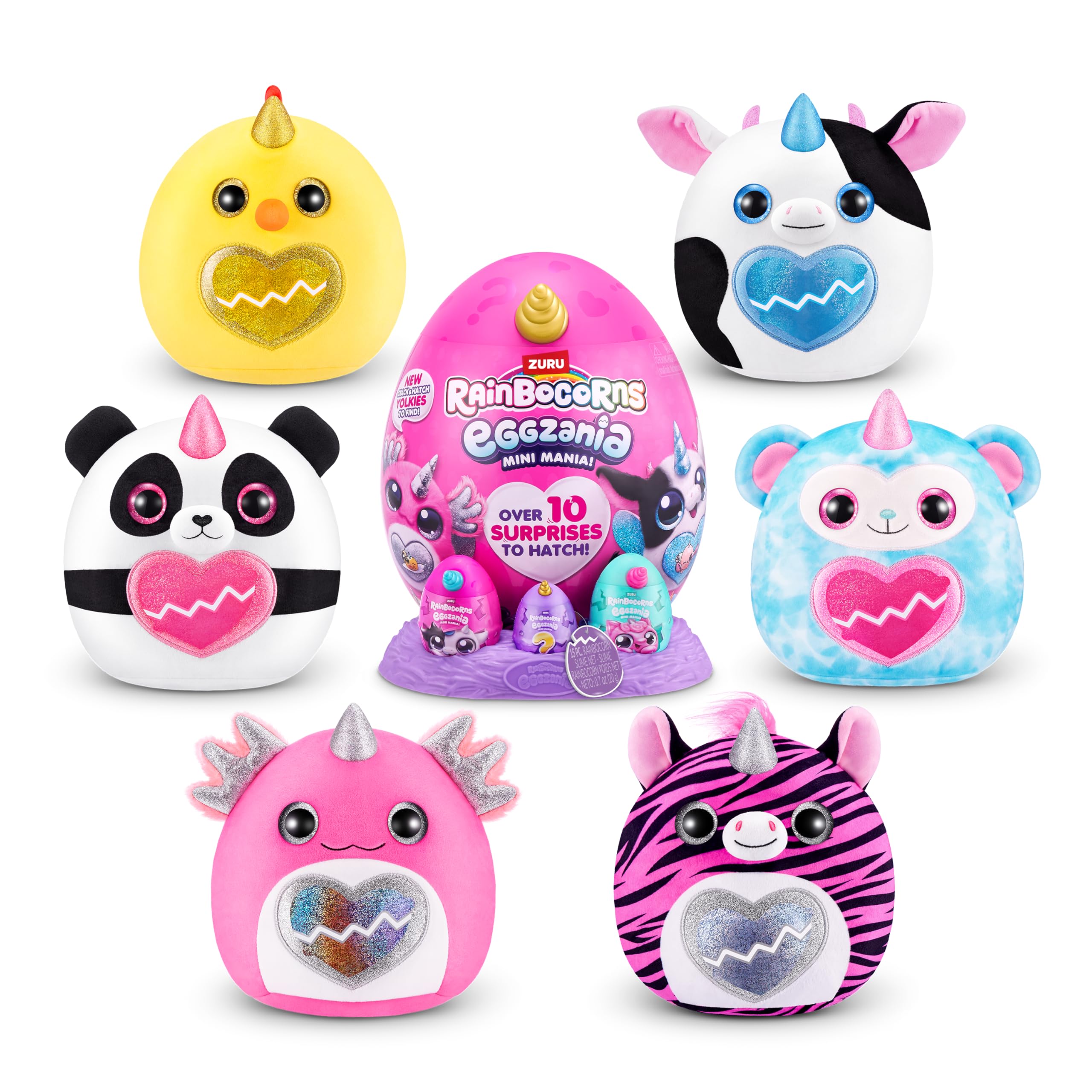 Rainbocorns ZURU Eggzania Mini Mania Plush Surprise - Panda, Age 3+ 11