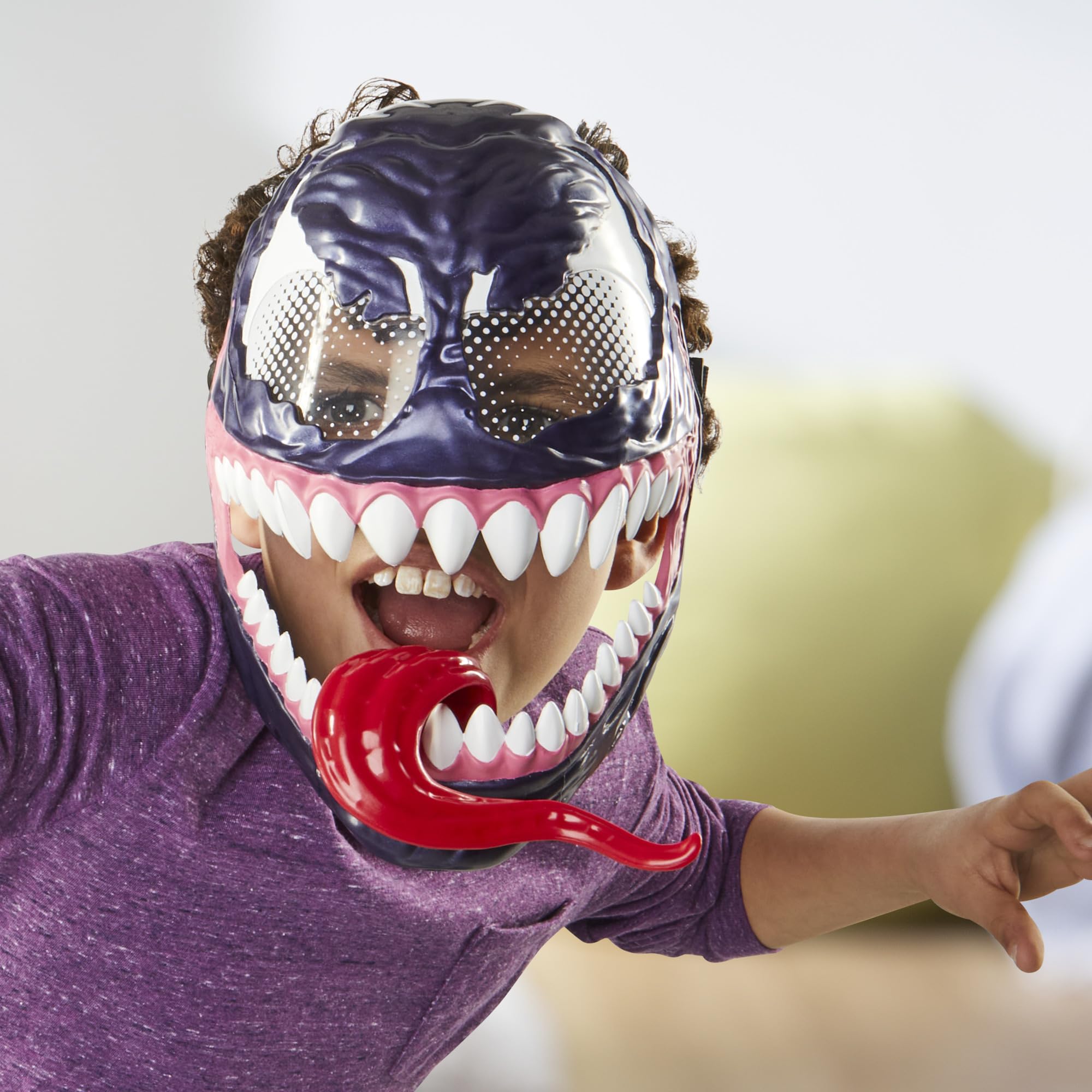 Marvel Venom Roleplay Mask - Creepy Movable Tongue Feature | Ages 5+ | Plastic 4