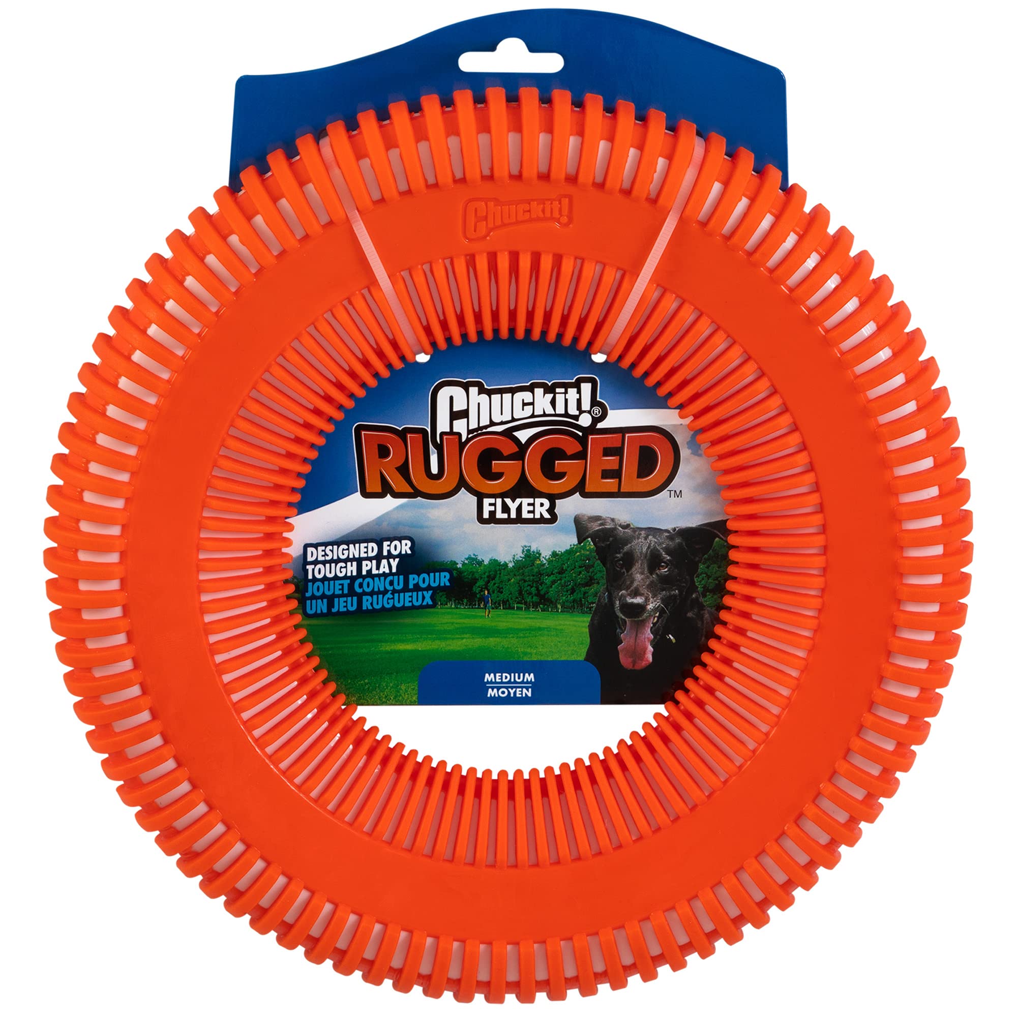 Chuckit! Rugged Flyer Dog Toy - Durable Fetch Toy for Active Dogs | Size L | Floats