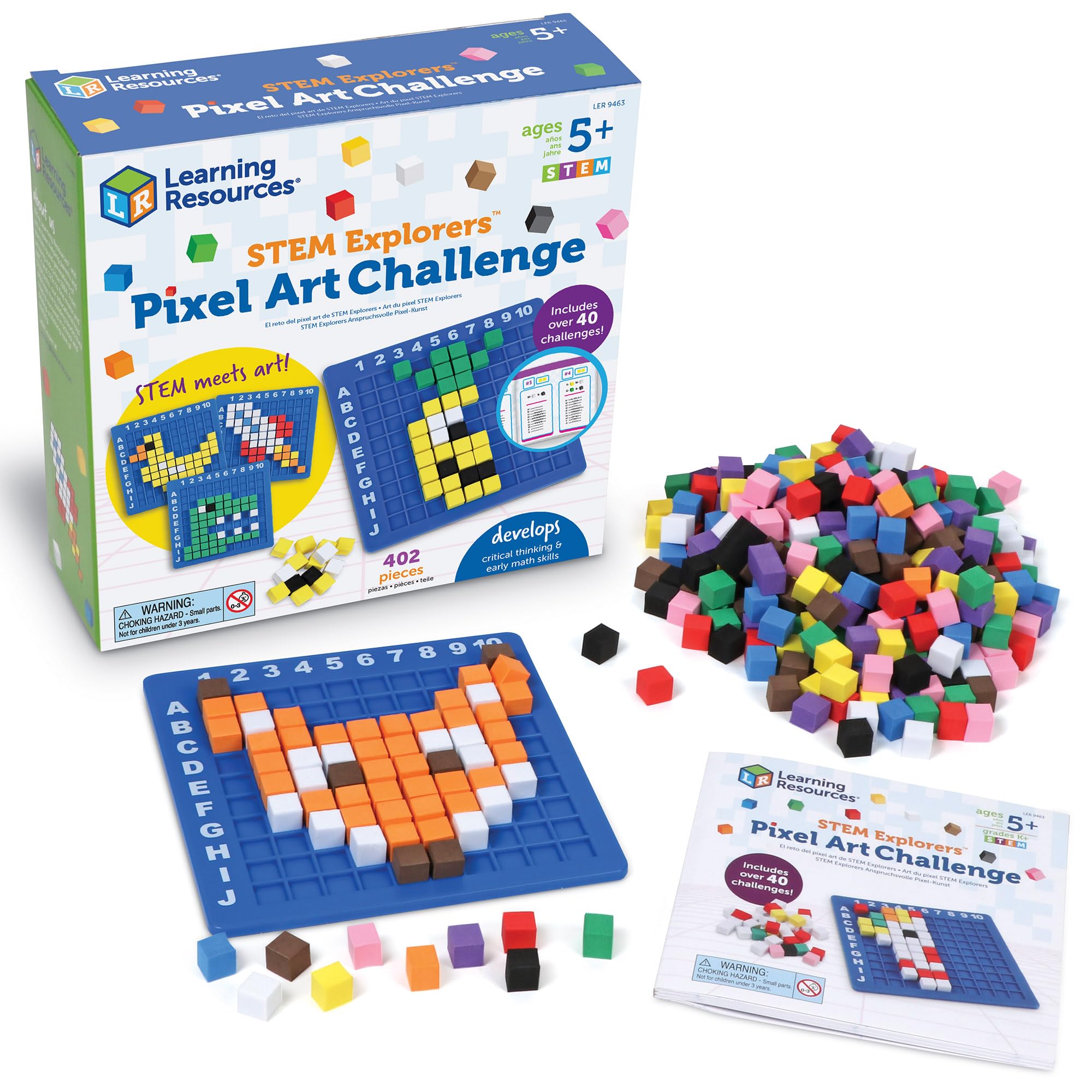 Learning Resources STEM Explorers Pixel Art Challenge - 400+ Pieces, Ages 5+