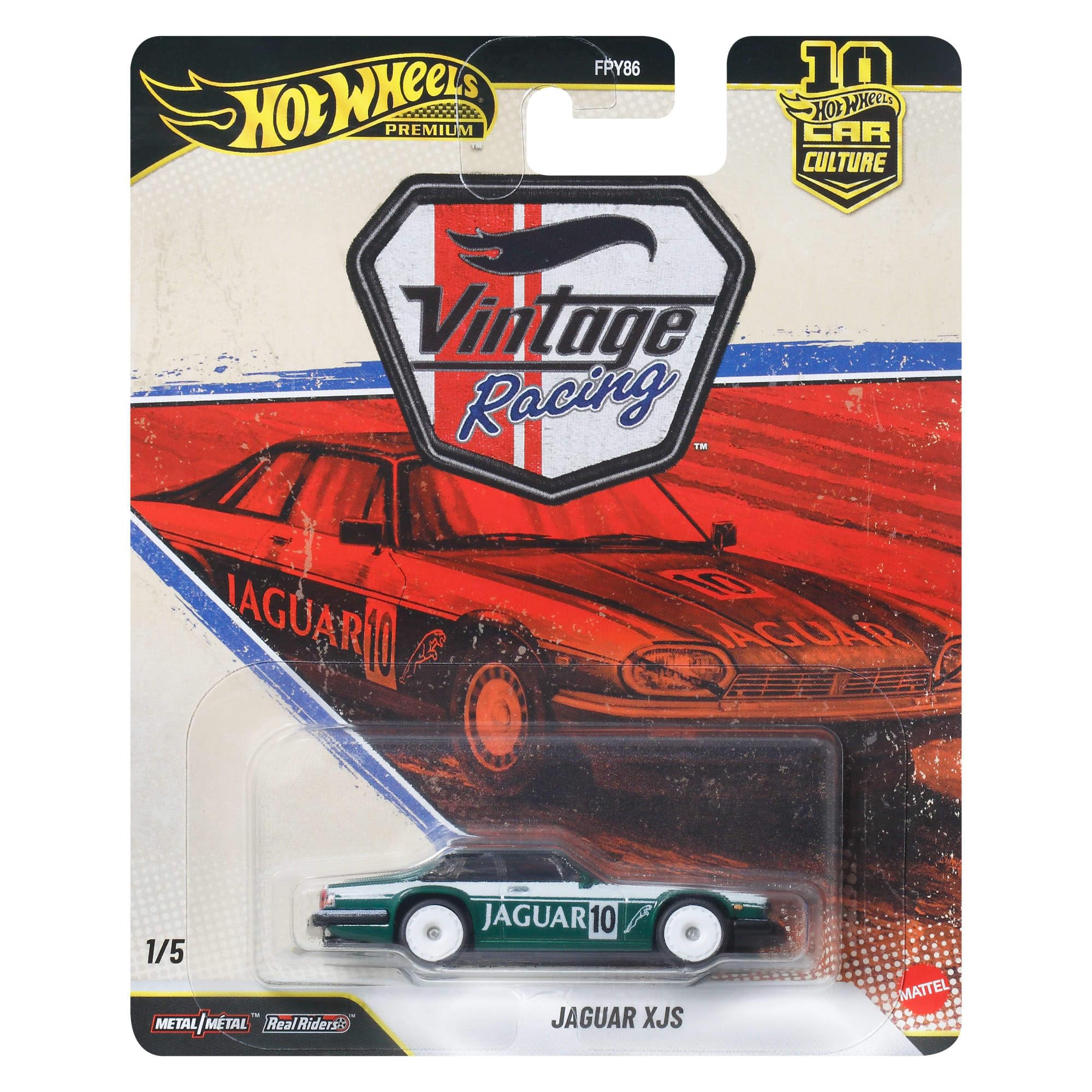 Hot Wheels Premium Car Culture Jaguar XJS Die-Cast Vehicle | 1:64 Scale | Metal/Metal Construction