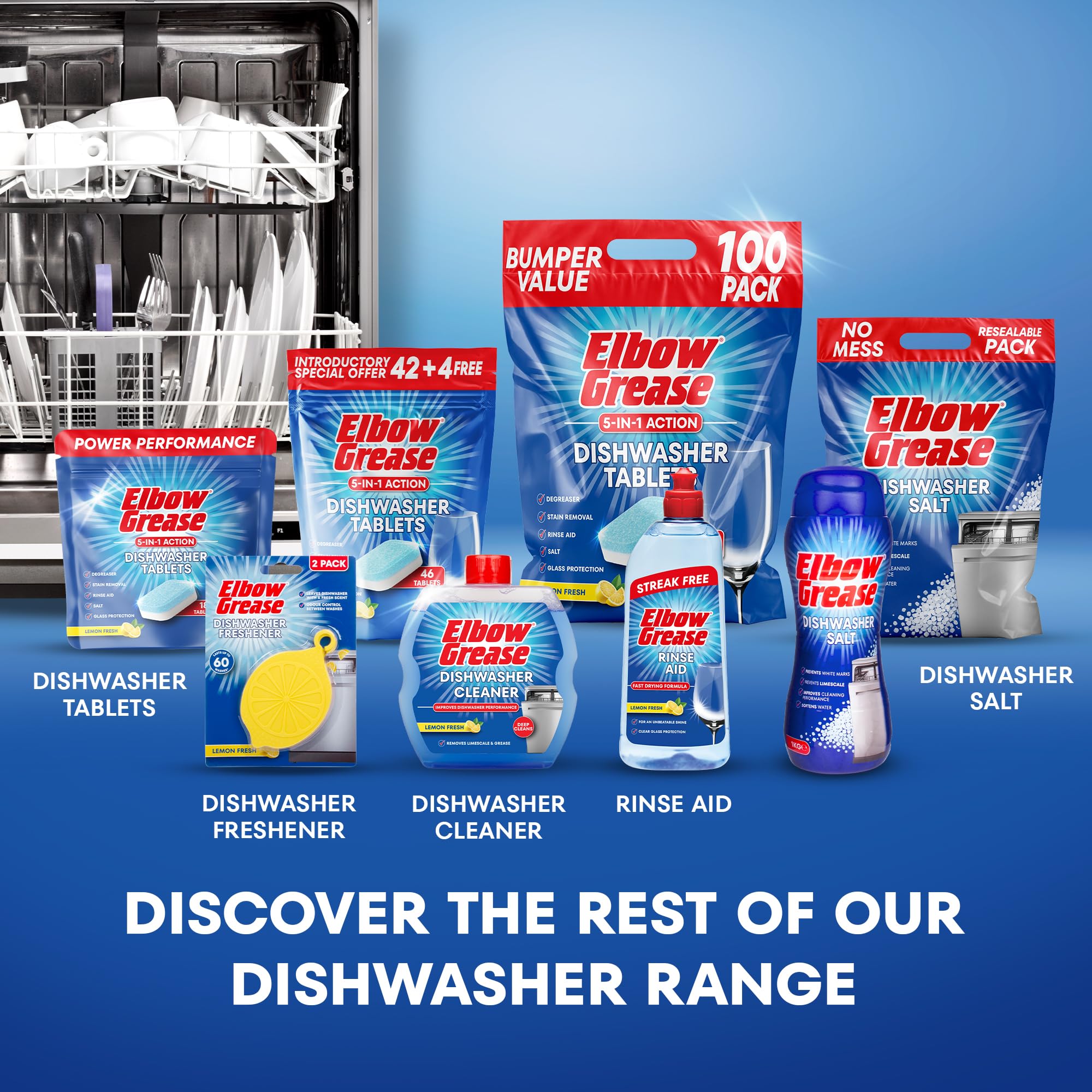 Elbow Grease Dishwasher Salt - 1kg Tub | Prevents Limescale & White Marks | For All Dishwashers 7