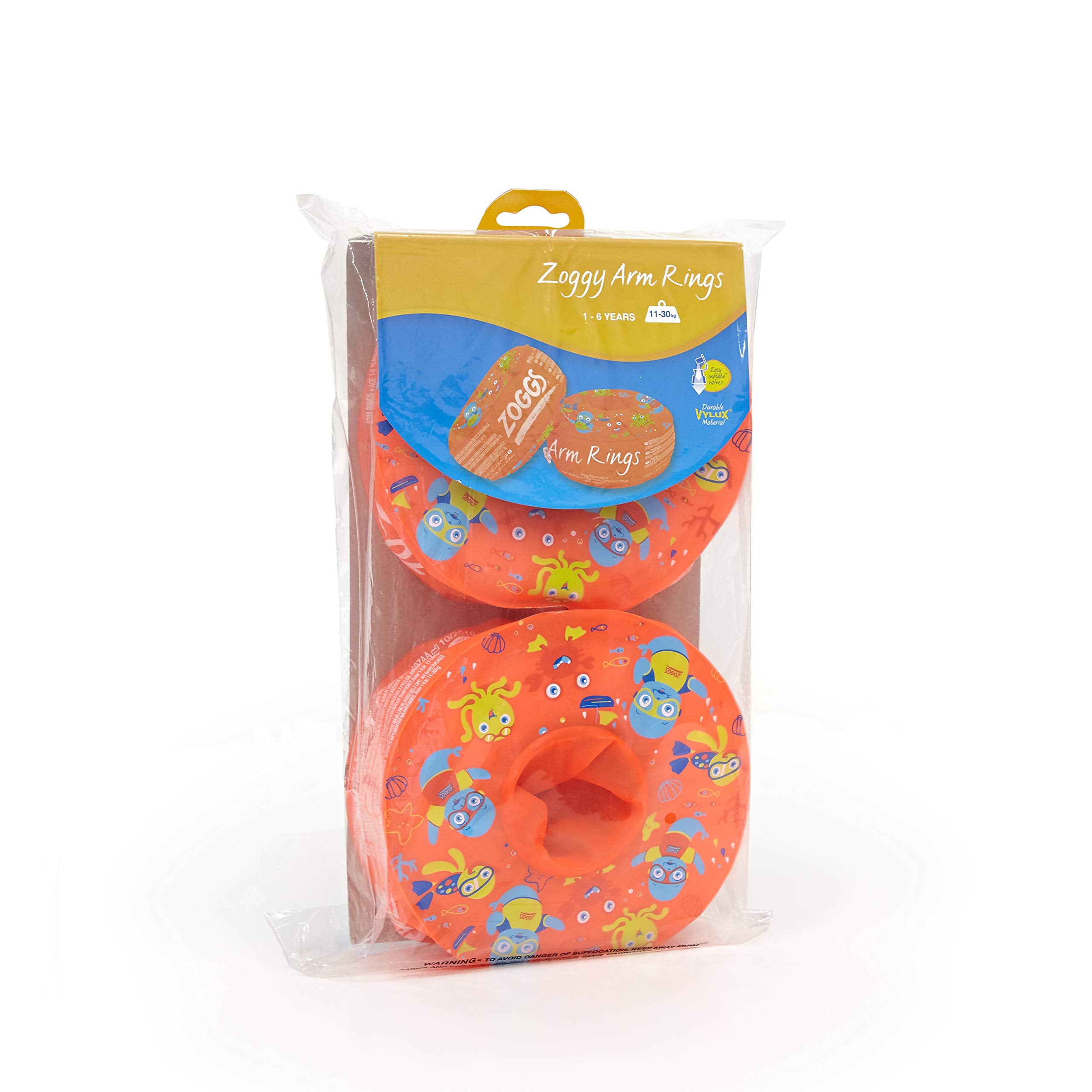 Zoggs Arm Rings Dual Buoyancy Swimming Armbands for Kids | Ages 1-6 Years, 11-30kg | Orange/Multi