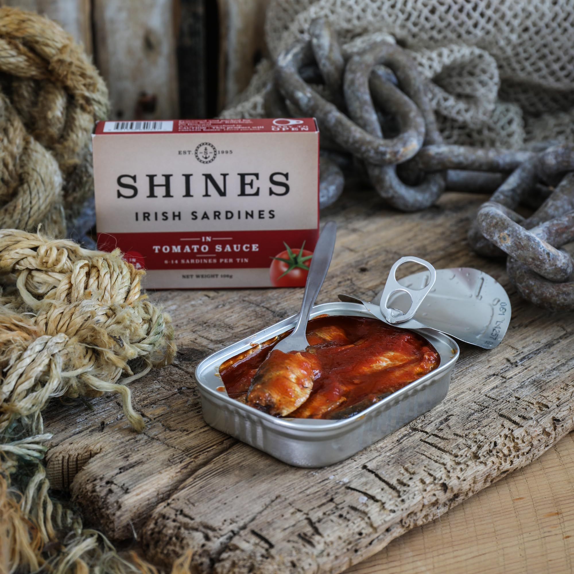 Shines Tinned Sardines in Olive Oil, Tomato Sauce & Spring Water - Whole Brisling Sardines, 3 x 106g 4