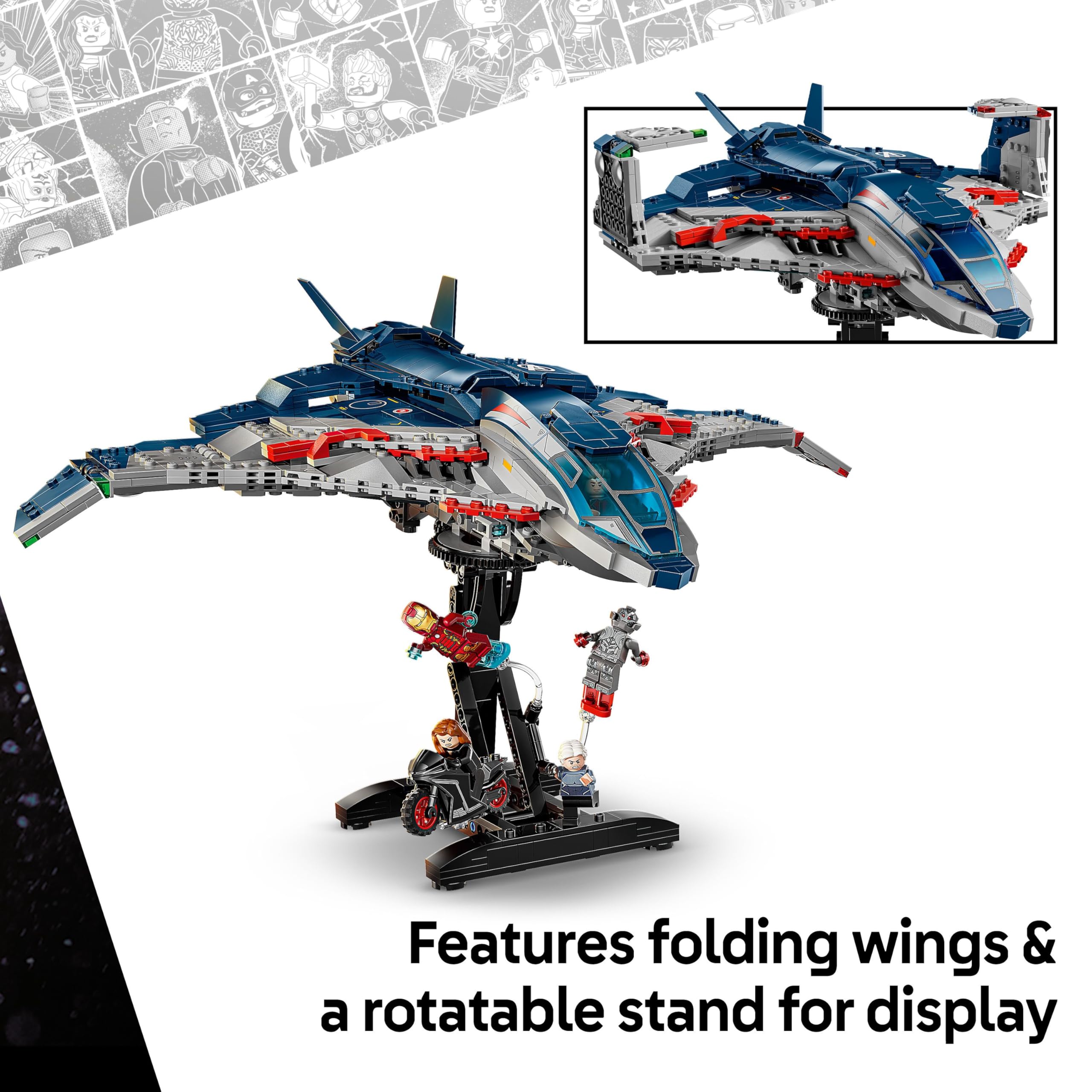 LEGO Marvel 76325 Avengers: Age of Ultron Quinjet Building Set | Ages 12+ | 5 Minifigures 5