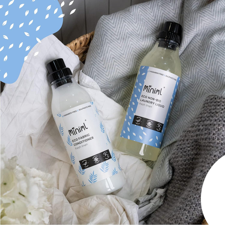Miniml Eco Laundry Liquid Washing Detergent - Natural Non-Bio Fresh Linen Scent (1L)