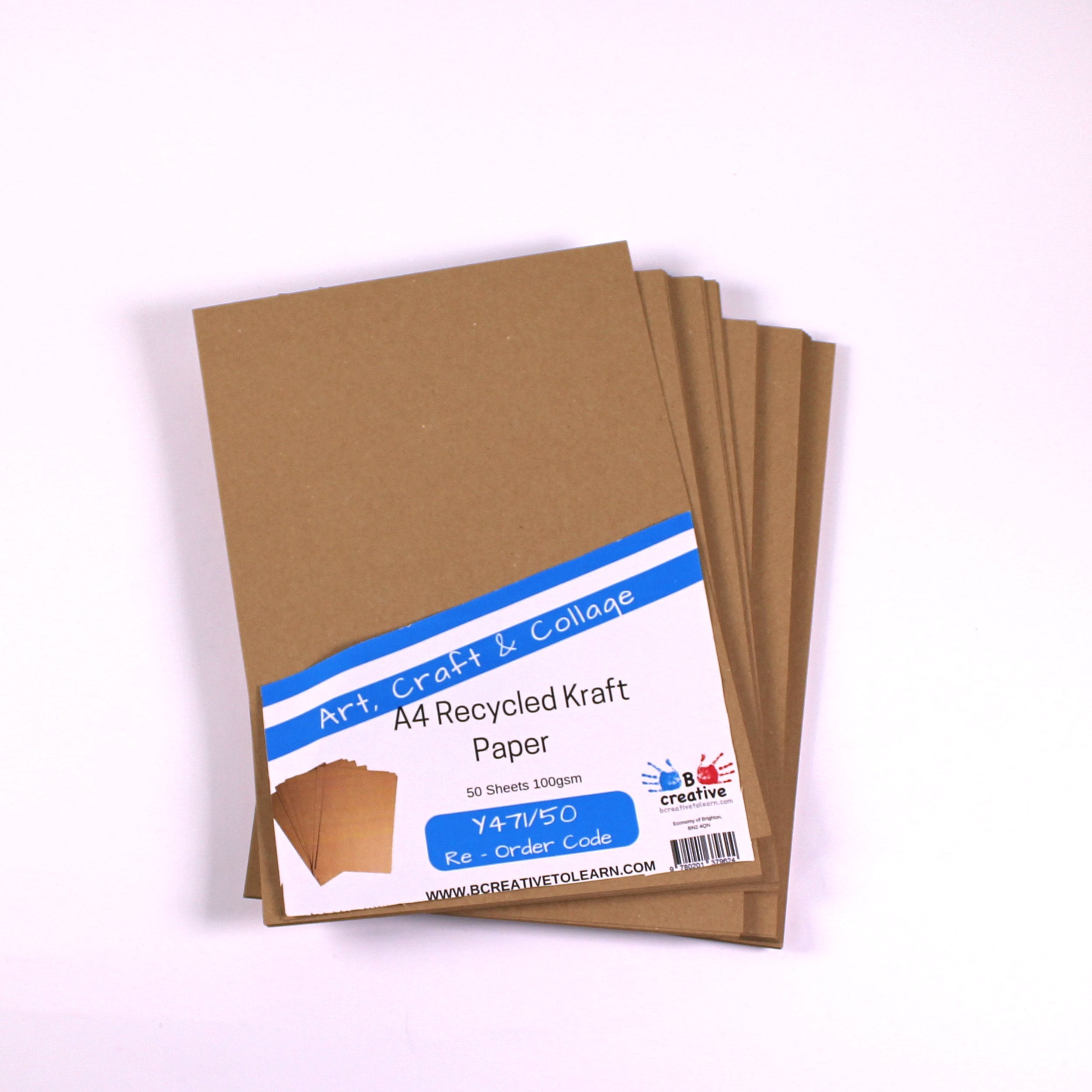Be Creative A4 Recycled Kraft Paper - 100gsm Weight | 50 Sheets | Double Sided 2