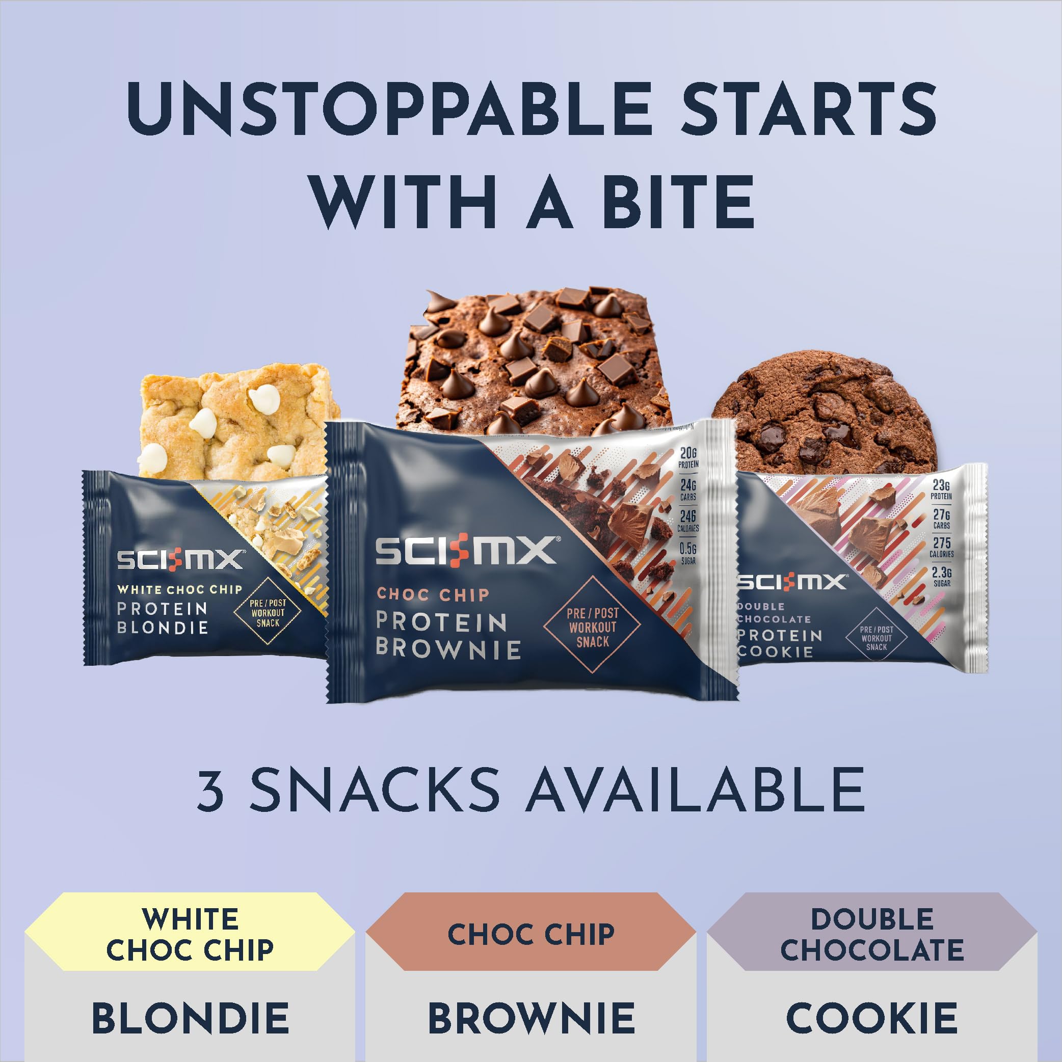 SCI-MX High Protein White Choc Chip Blondie Box - 20g Protein, 2g Sugar | 12 Count 7