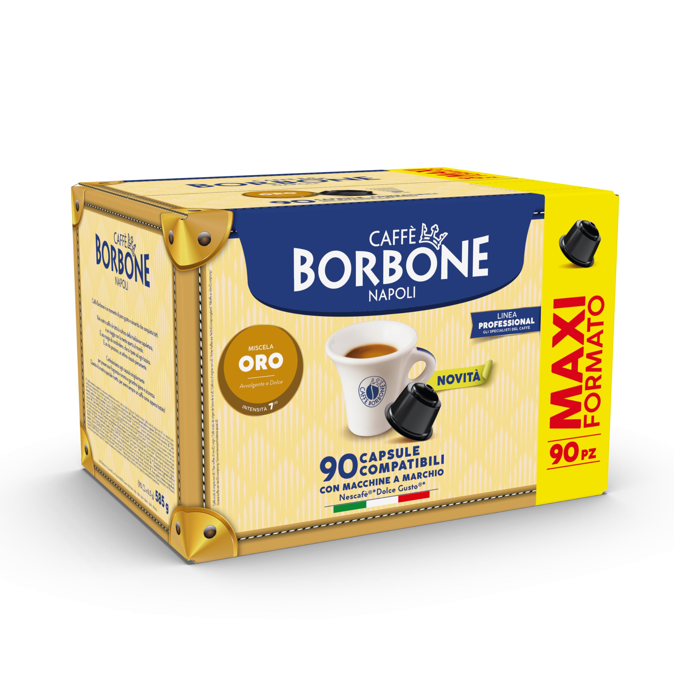 CAFFÈ BORBONE Gold Blend Coffee Capsules - 90 Count | Dolce Gusto Compatible | Intensity 7.5 3