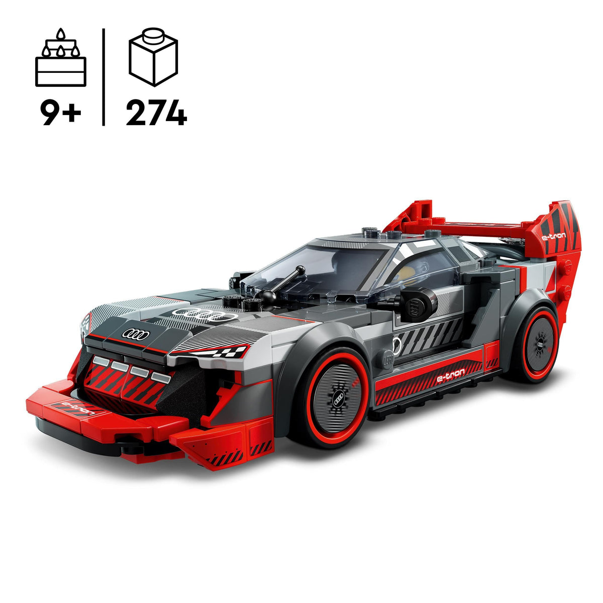 LEGO Speed Champions Audi S1 e-tron quattro Race Car Building Set - 274 Pieces, Ages 9+