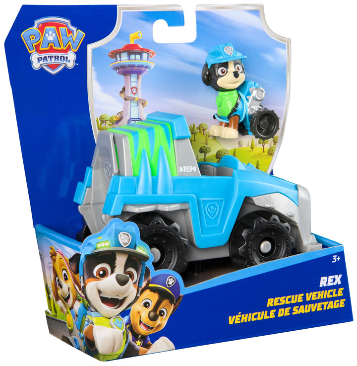 Paw Patrol Rex’s Dinosaur Rescue Vehicle with Collectible Action Figure - Sustainably Made Toy Truck for Kids 3+