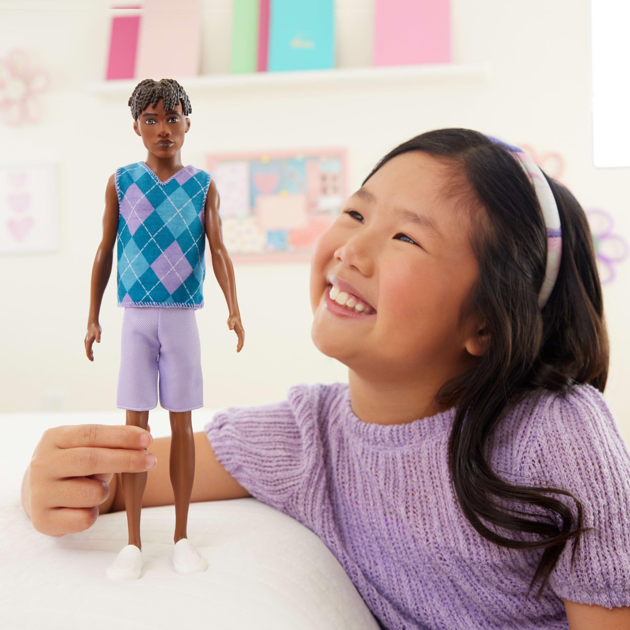Barbie Fashionistas Doll - Ken #253 with Brown Hair & Lavender Outfit | Ages 3+ 2